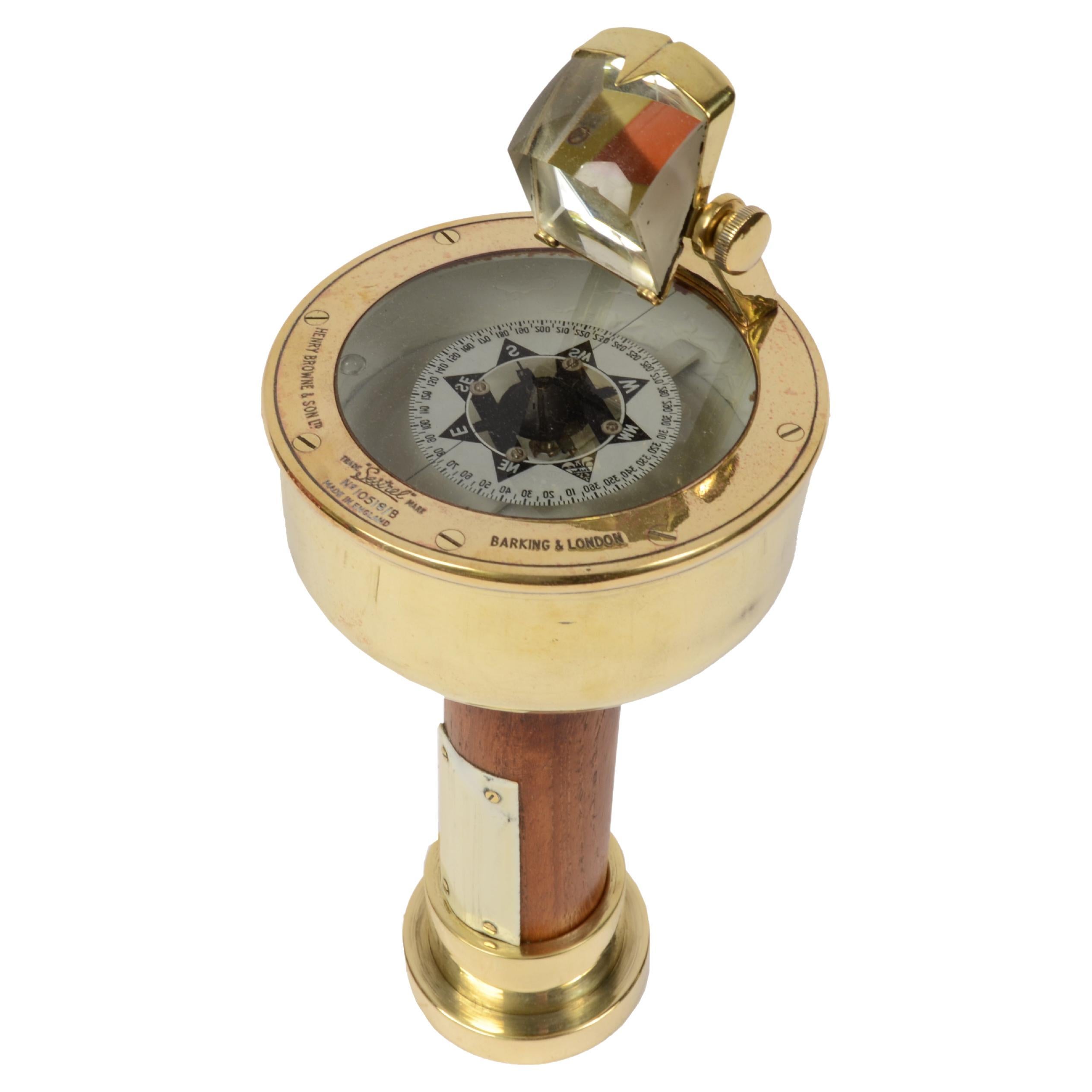 Late 19th Century Nautical Hand-Held Magnetic Bearing Compass H. Browne Sestrel