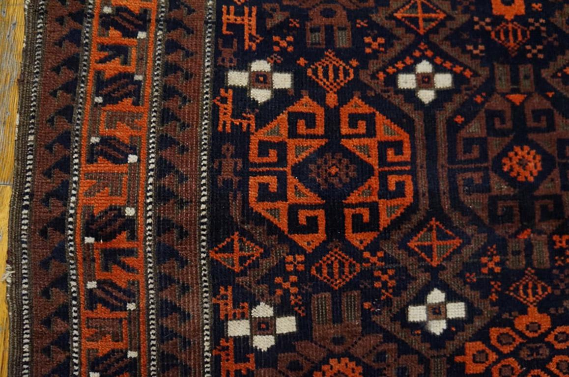 Noué à la main Fin du 19ème siècle N.E. Tapis persan à face de sac en vente