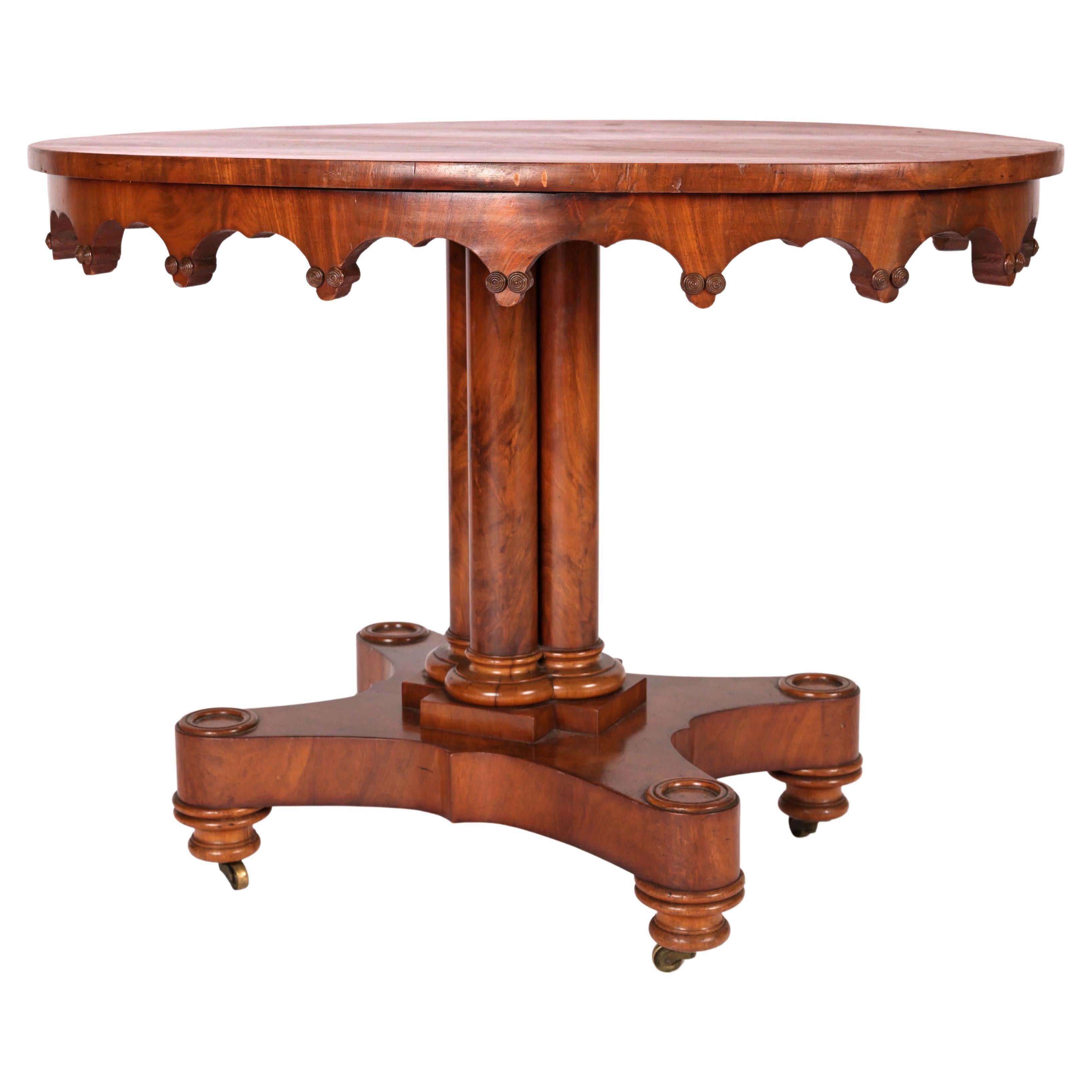 Late 19th Century Neo-Gothic Mahogany Table For Sale