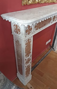 LATE 19TH-CENTURY NEO-GOTHIC MARBLE FIREPLACE