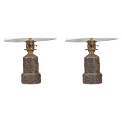 Late 19th Century Neoclassical pair of brass table lamps