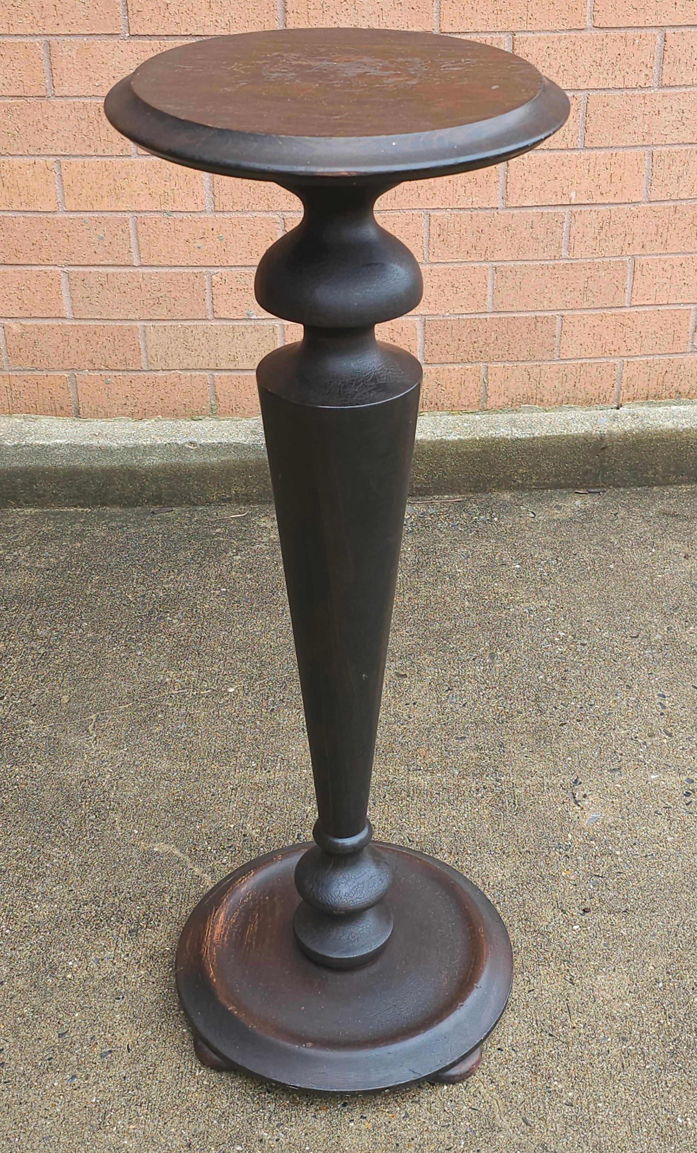 A Late 19th Century Neoclassical Stained Mahogany Pedestal. Measures 13