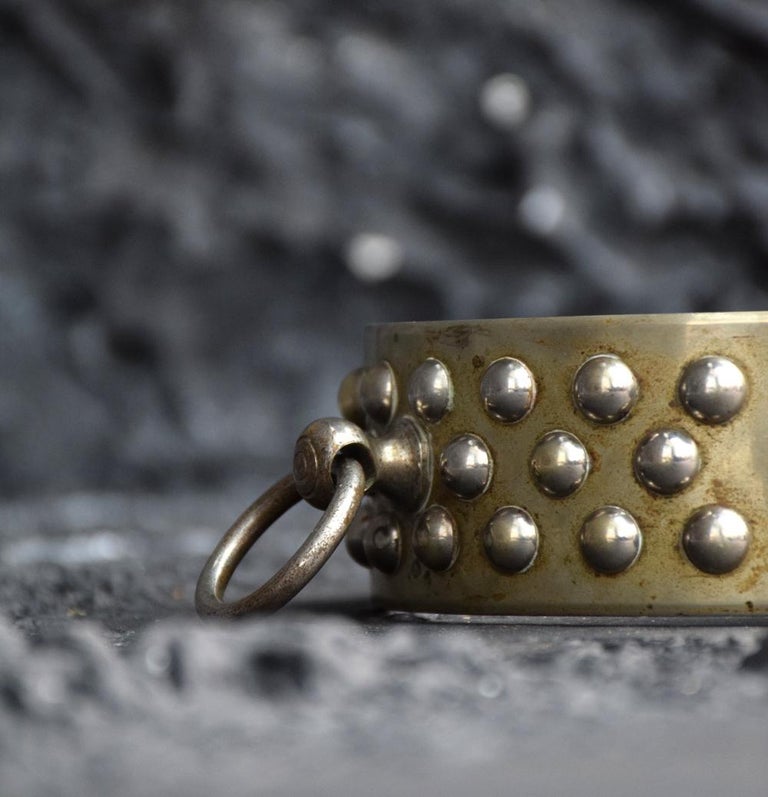 HAMILTON COLLECTION IN RICH BROWN & NICKEL DOG COLLAR main image 0
