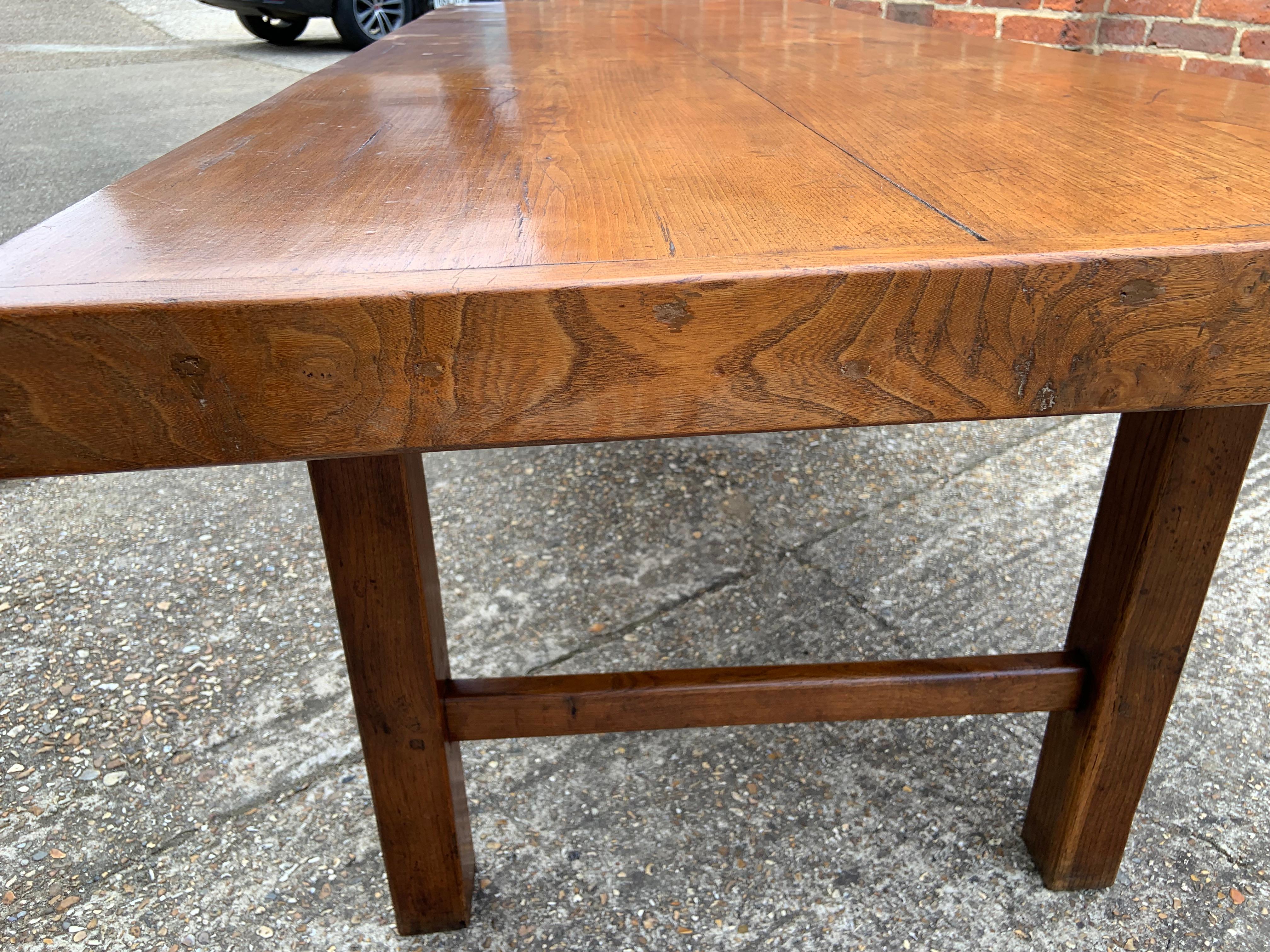 French Late 19th Century Normandy Elm Farmhouse Table