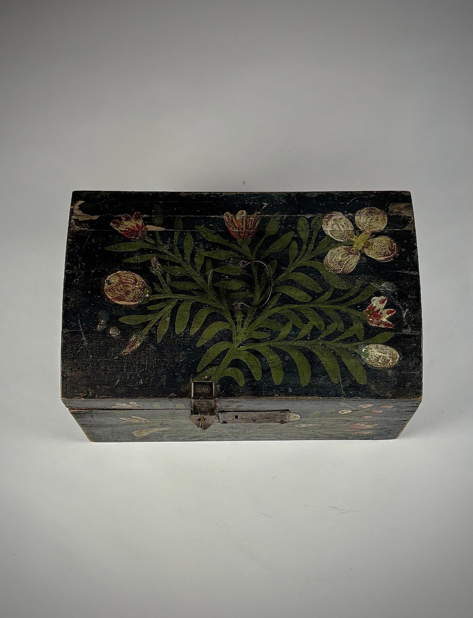 Late 19th Century Normandy Marriage Chest. Original Painted Pine. Normandy, France Circa 1890.