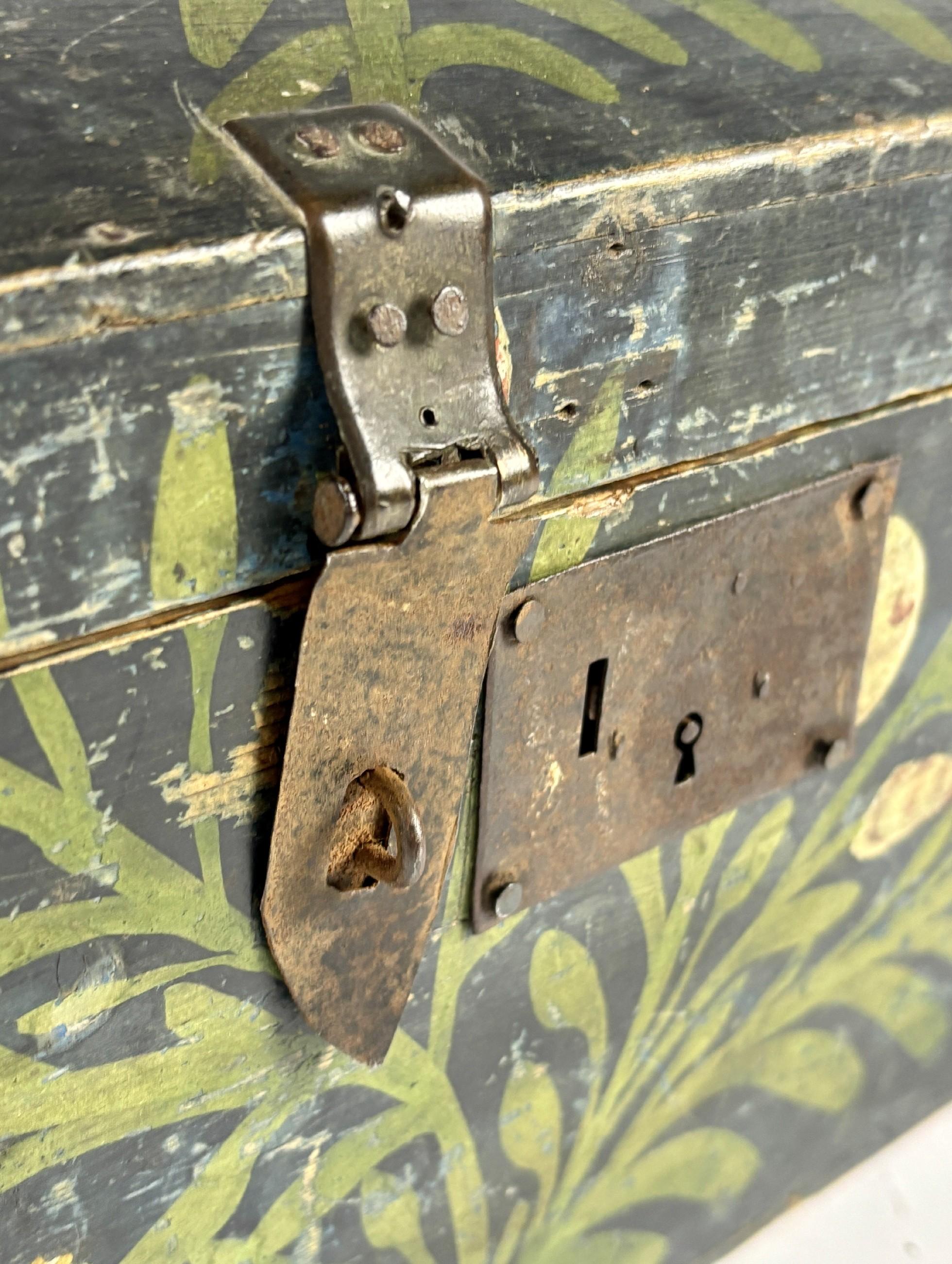 Painted Late 19th Century Normandy Marriage Box For Sale
