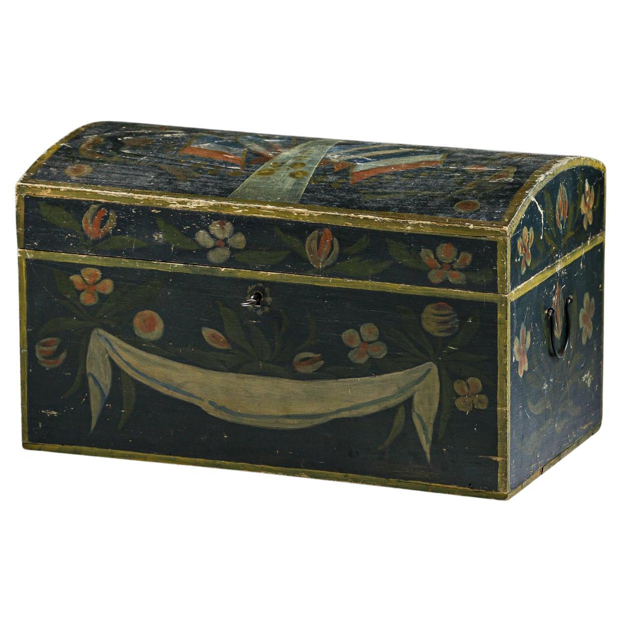 Late 19th Century Normandy Marriage Chest in Original Paint