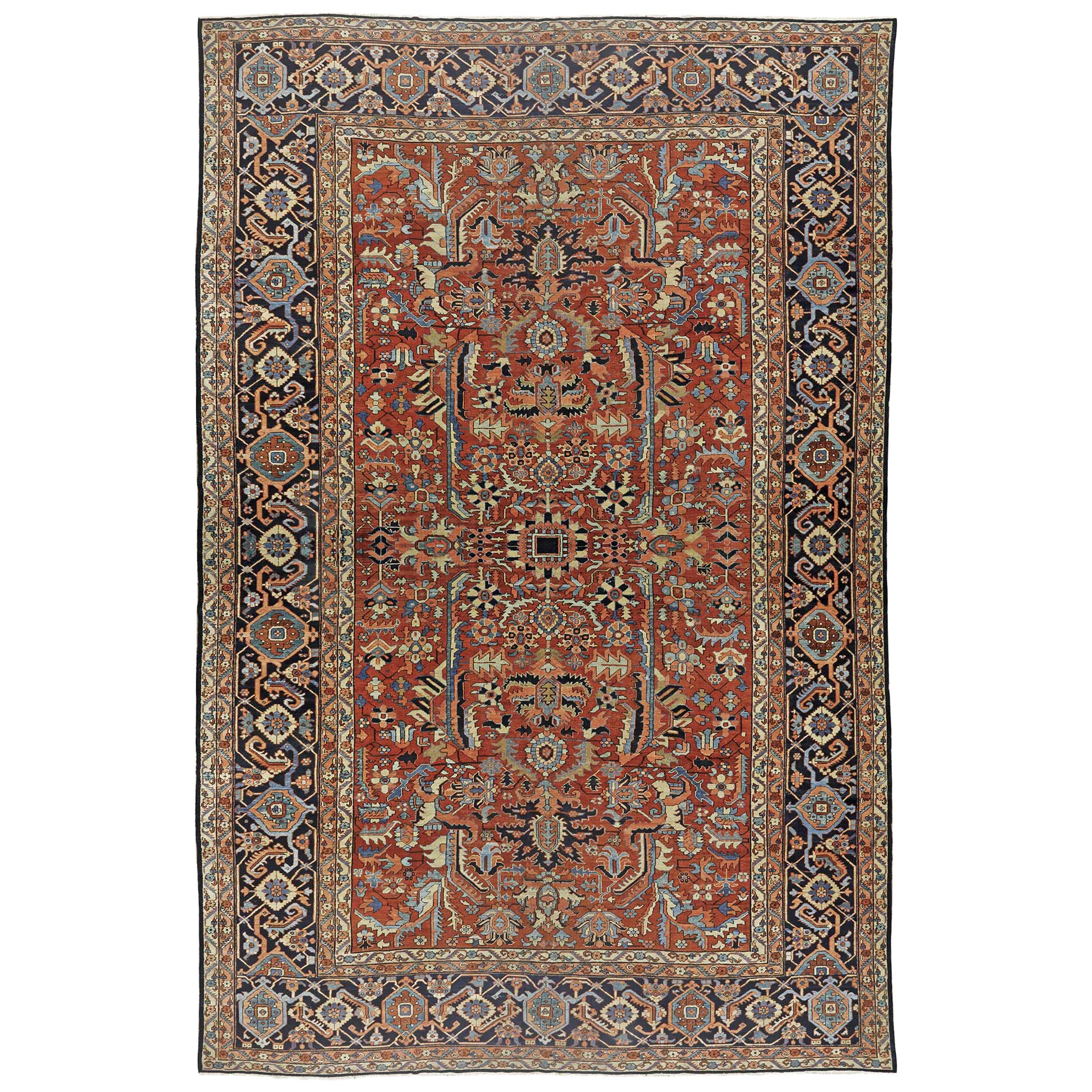 Finales del siglo XIX N.O. Alfombra Heriz 14' 8" x 23' 2" en venta