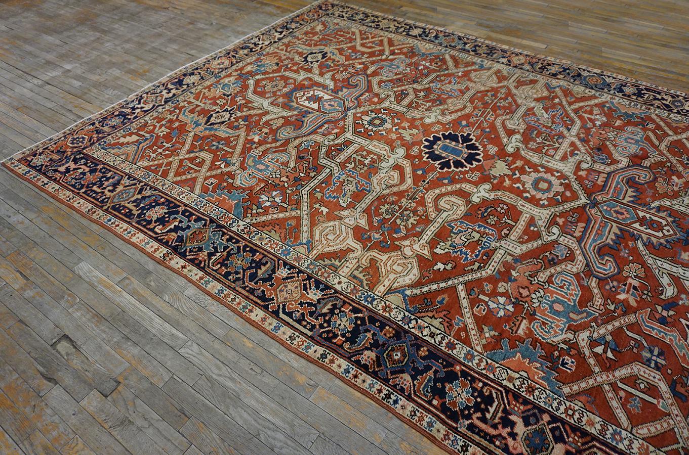 Hand-Knotted Late 19th Century N.W. Persian Heriz Carpet ( 8'3'' x 11'6'' - 250 x 350 cm ) For Sale