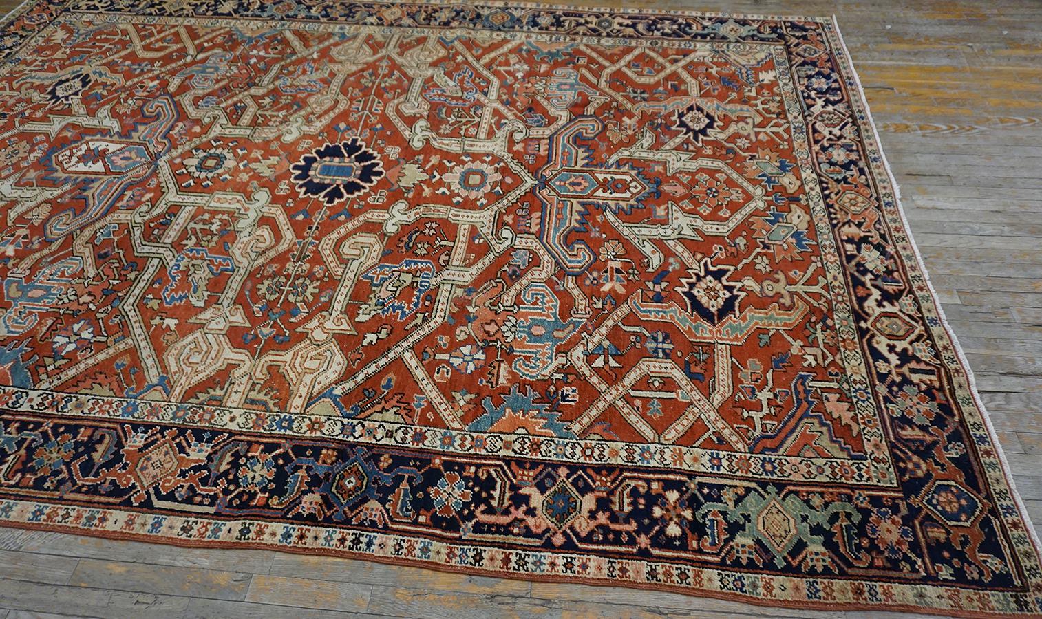 Late 19th Century N.W. Persian Heriz Carpet ( 8'3'' x 11'6'' - 250 x 350 cm ) In Good Condition For Sale In New York, NY