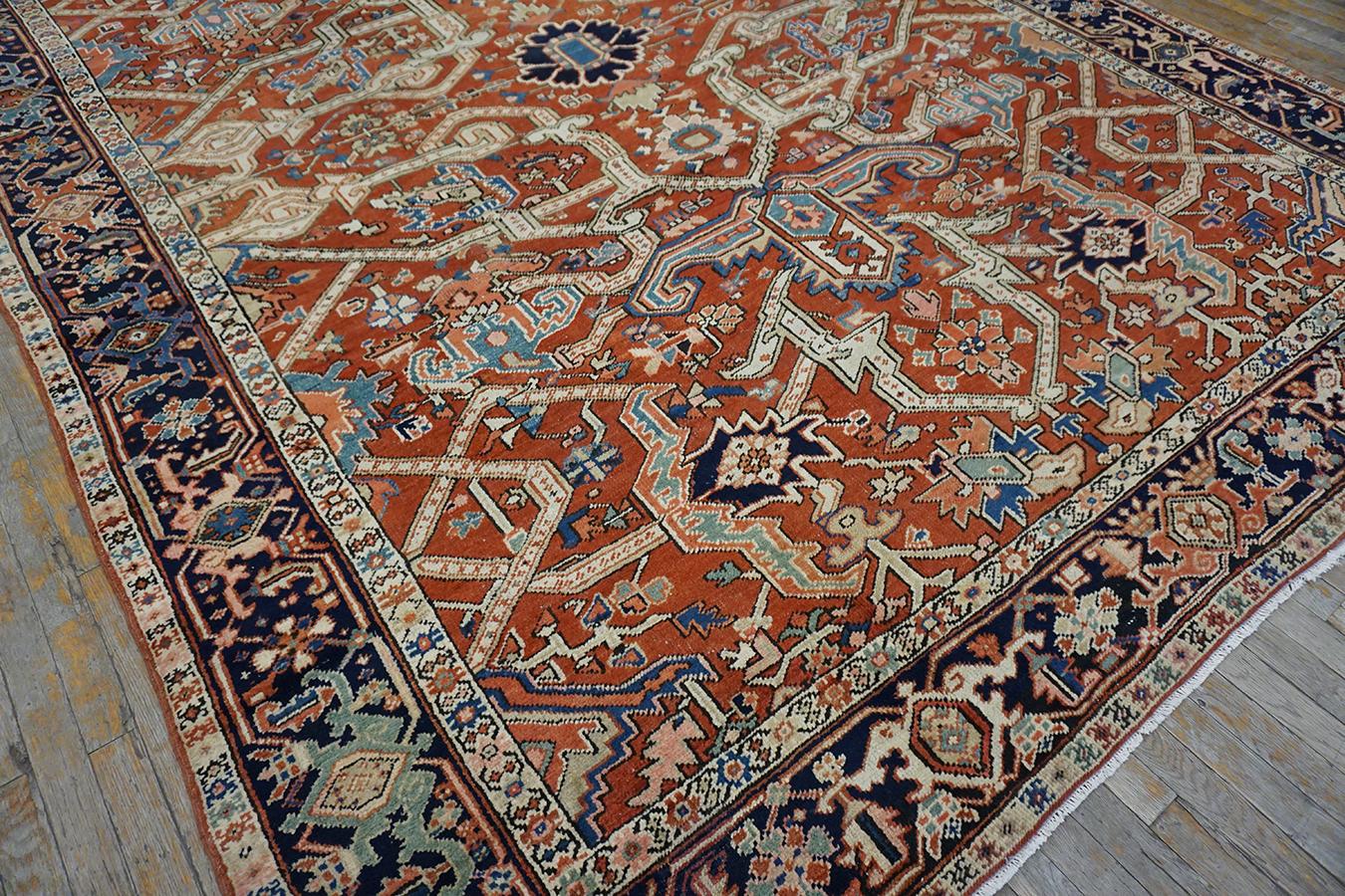 Fine del XIX secolo N.W. Tappeto Persiano Heriz ( 8'3'' x 11'6'' - 250 x 350 cm ) in vendita 2