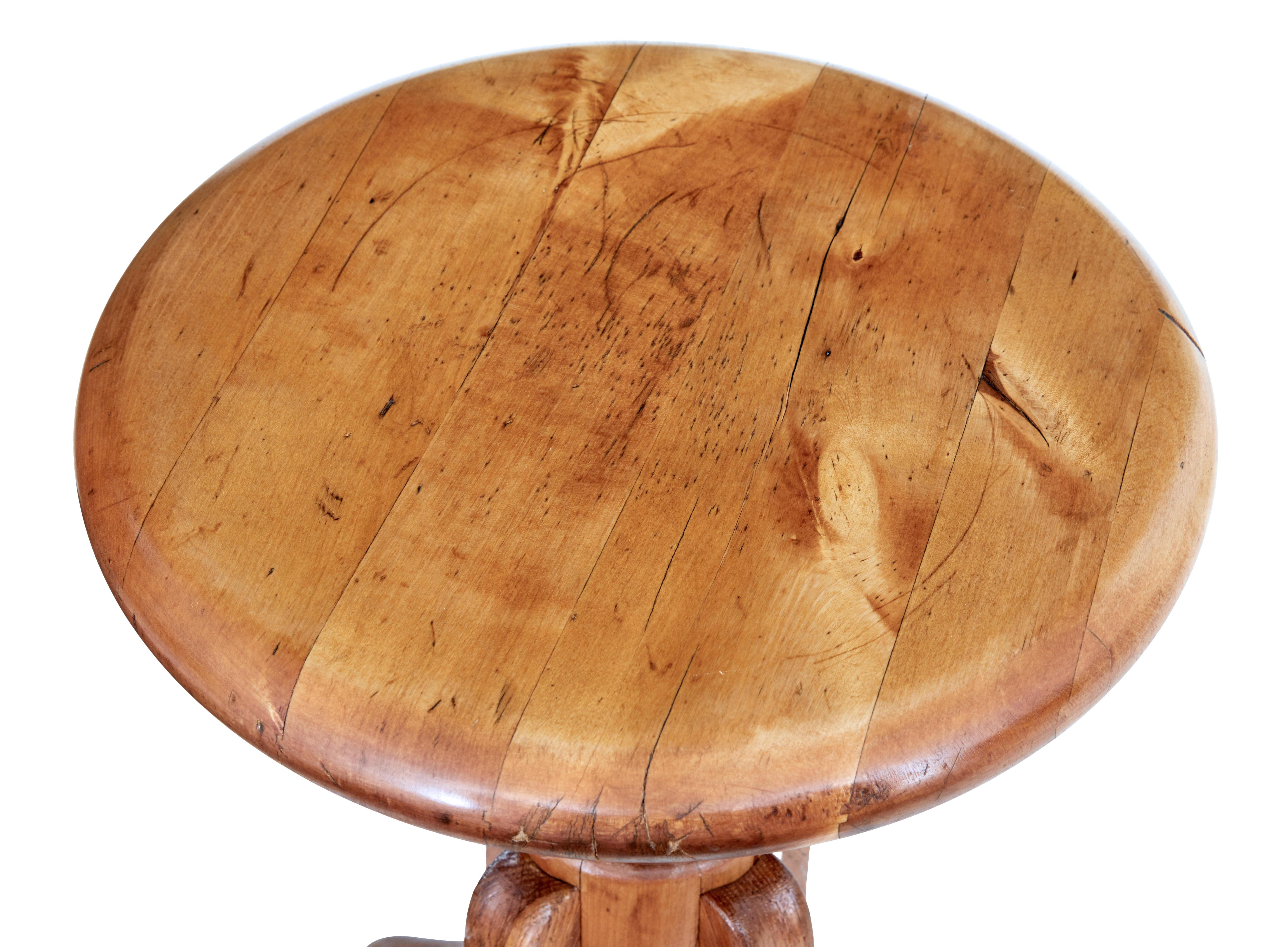 Woodwork Late 19th Century Oak and Pine Piano Stool