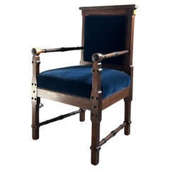 Fin du 19ème siècle, fauteuil en Oak par Thorvald Bindesbøll, Danemark circa 1890