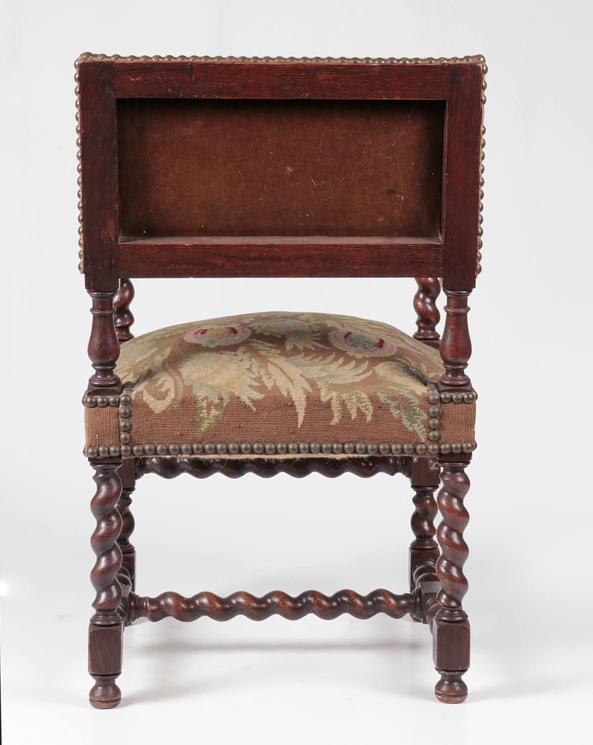 Late 19th Century Oak Armchair Louis XIII Early Baroque Style 9