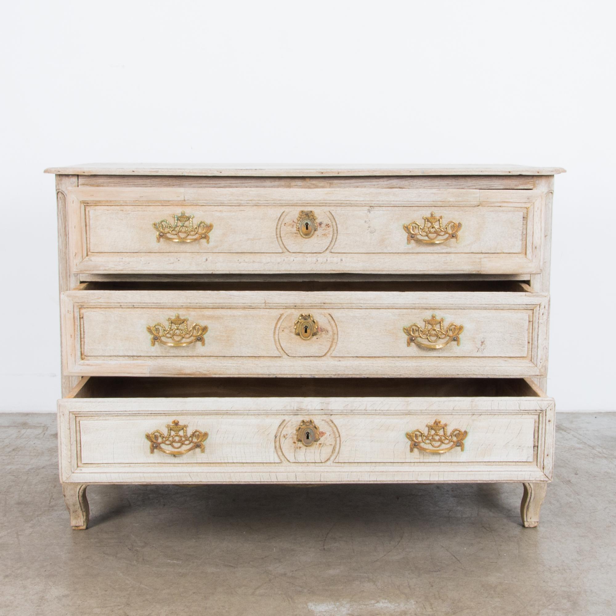 French Provincial Late 19th Century Oak Chest of Drawers