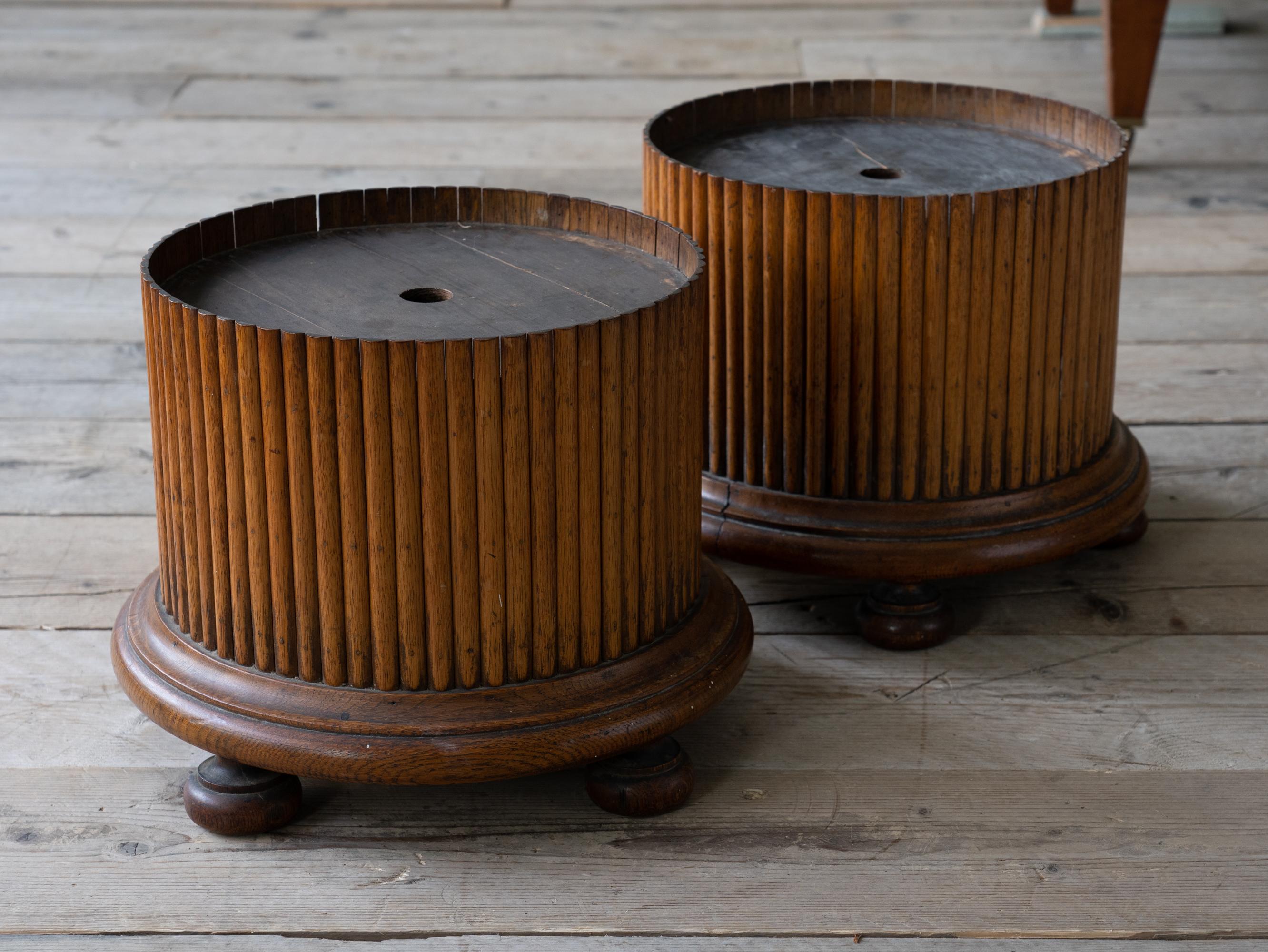 Late 19th Century Oak Column Plinths In Good Condition In Conwy, GB