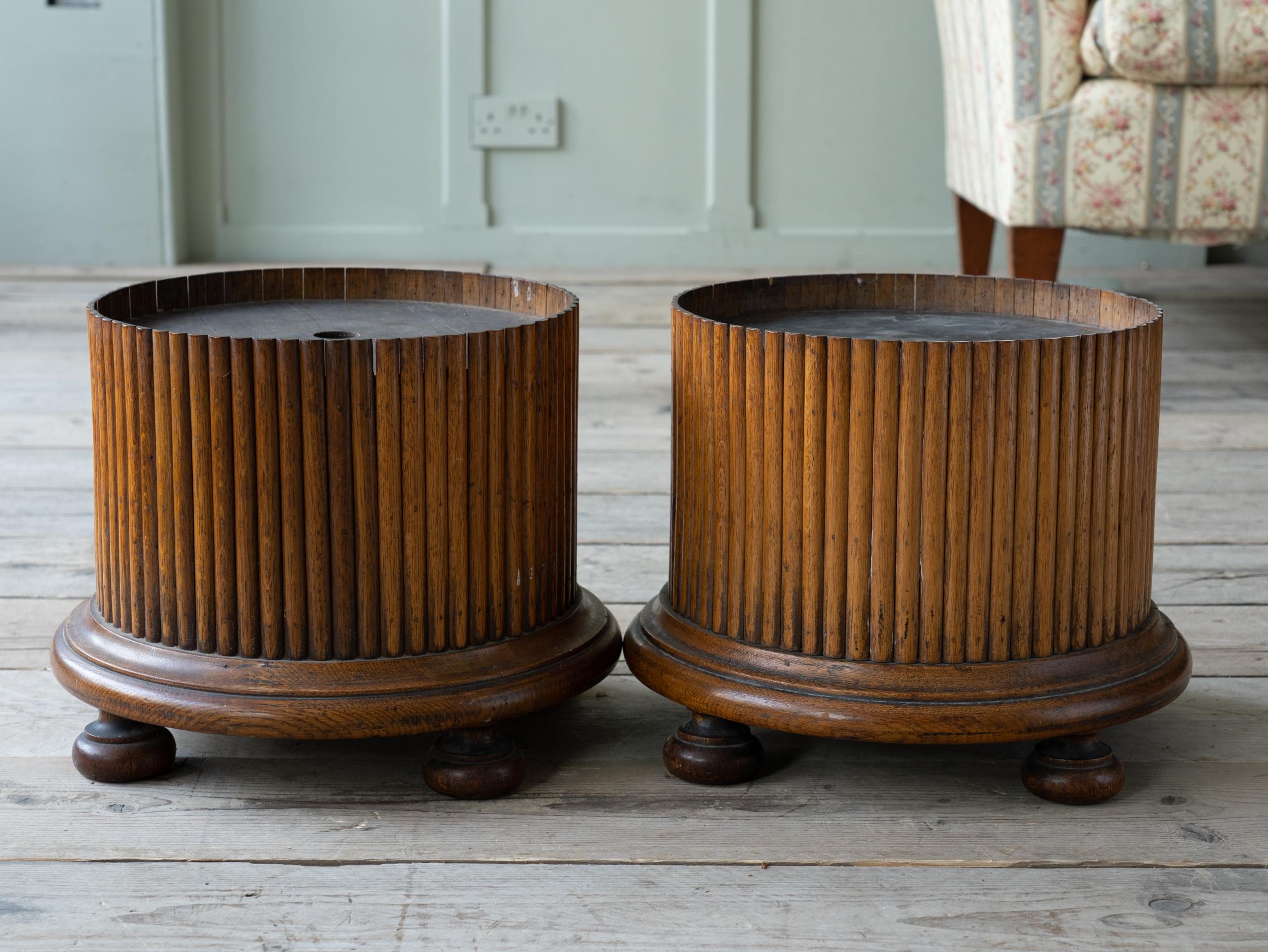 Late 19th Century Oak Column Plinths 1