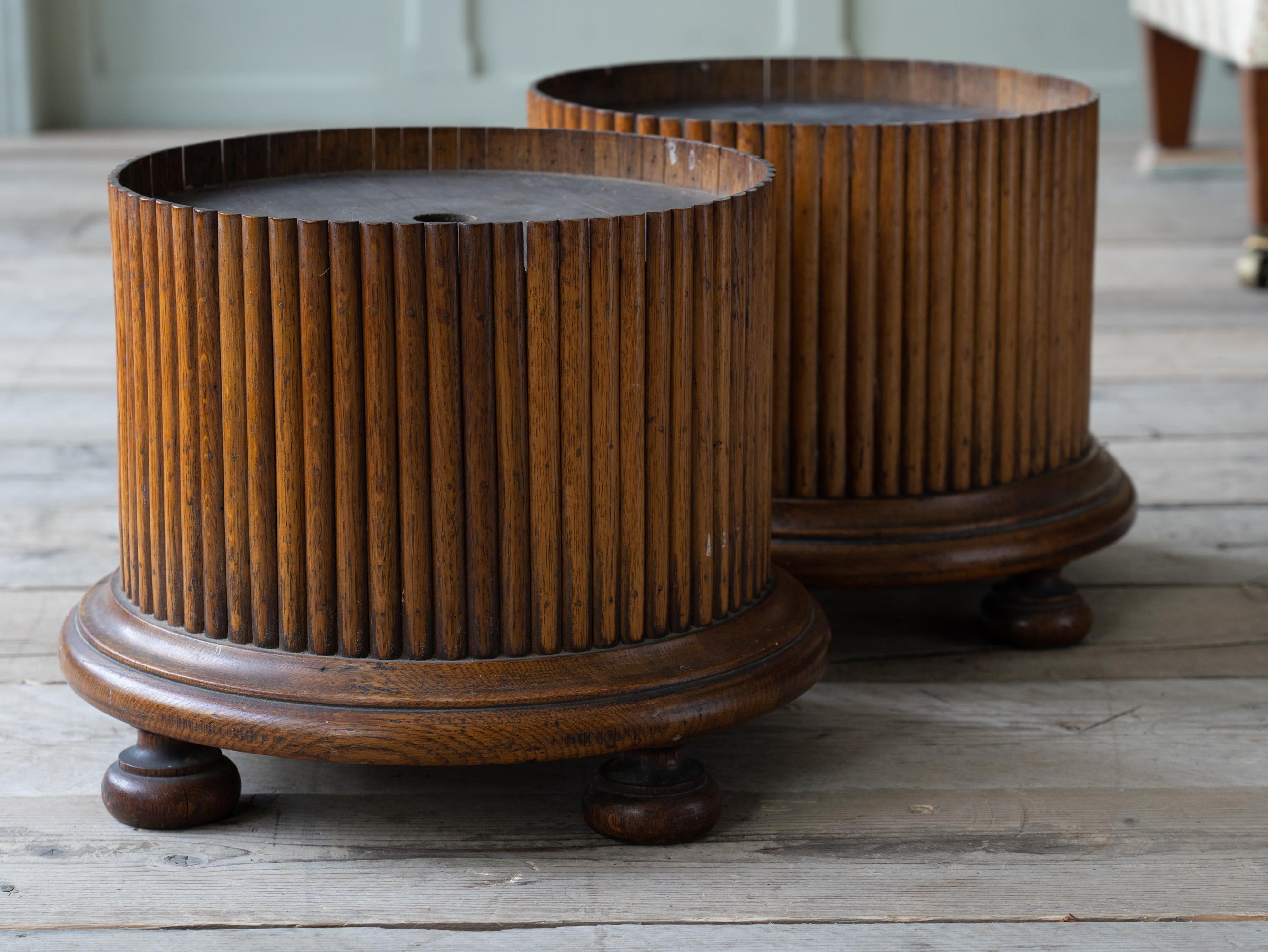 Late 19th Century Oak Column Plinths 2