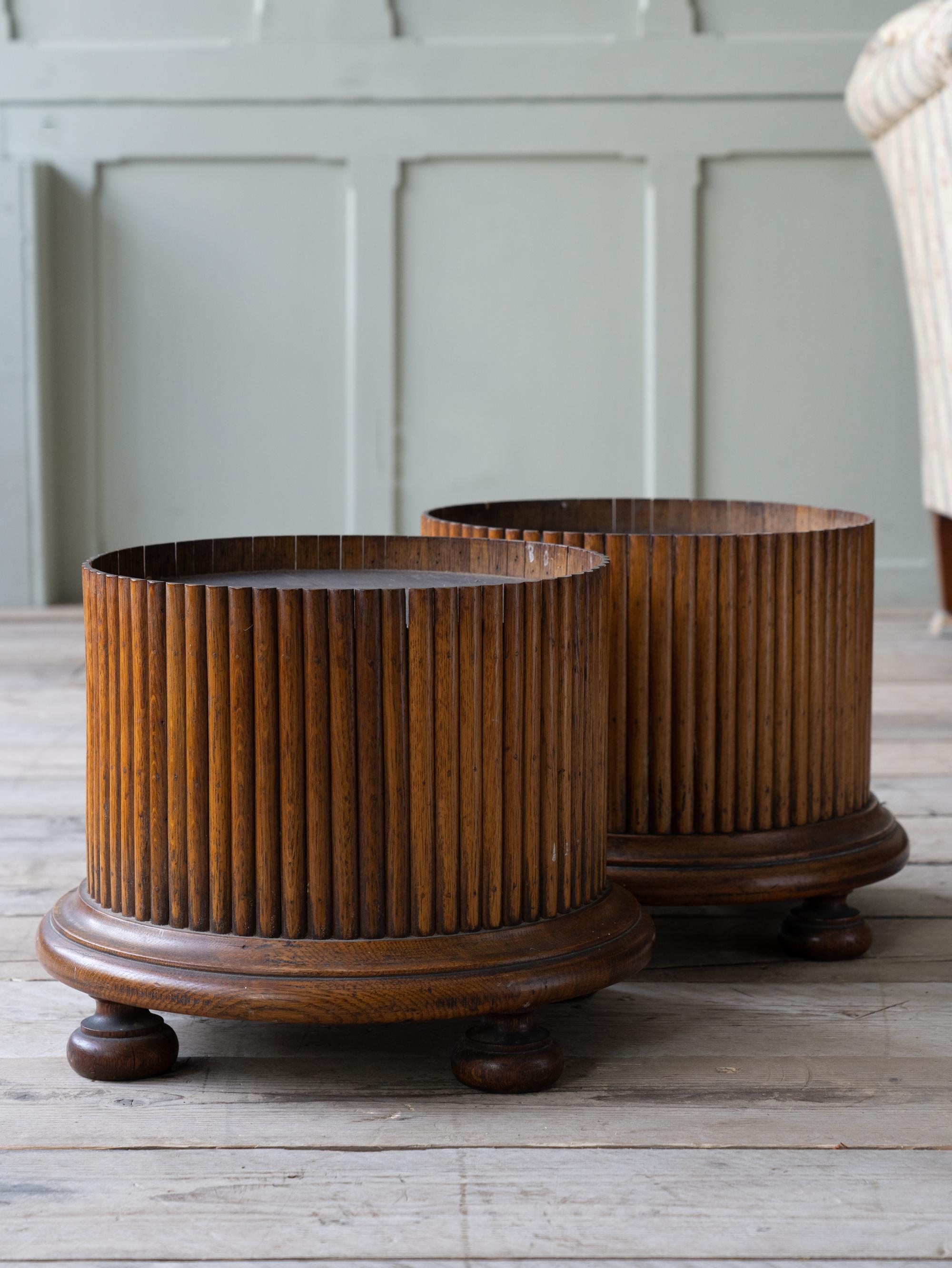 Late 19th Century Oak Column Plinths 3