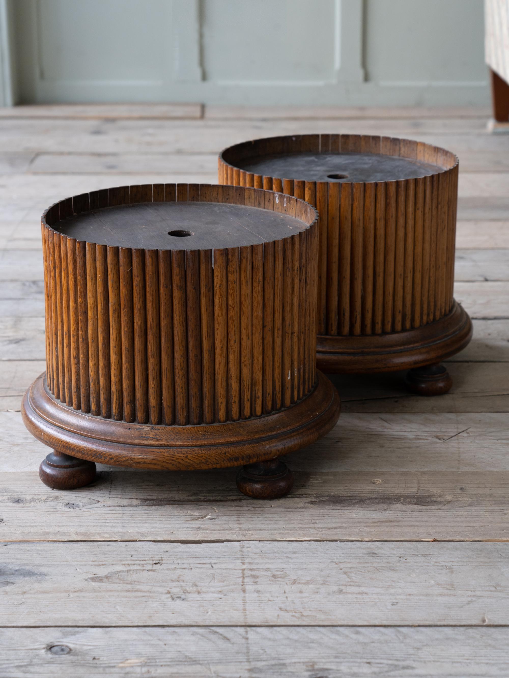 Late 19th Century Oak Column Plinths 4