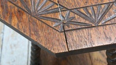 Late 19th Century Oak Gypsy Side Table on Bobbin Turned Legs