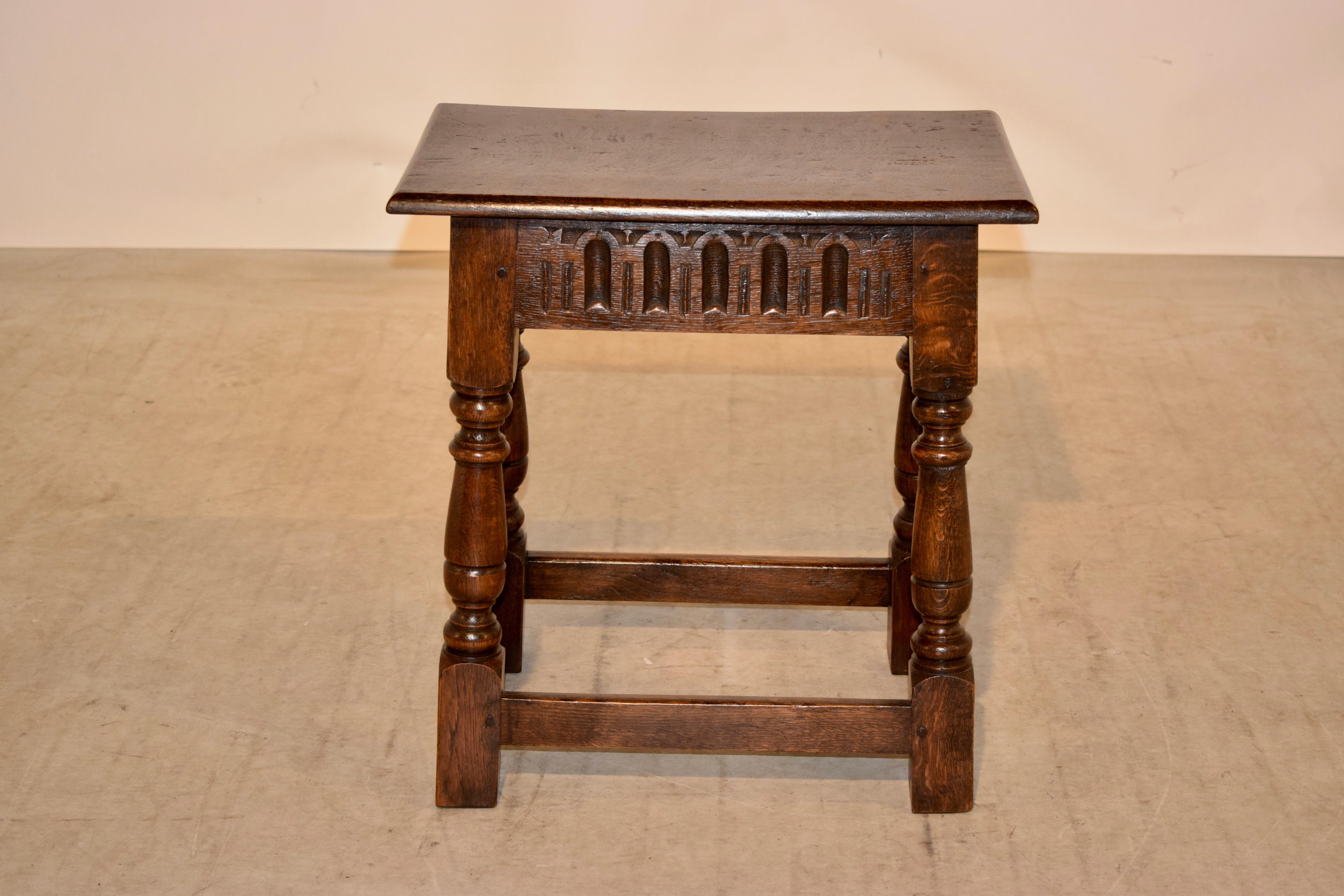 Late Victorian Late 19th Century Oak Joint Stool