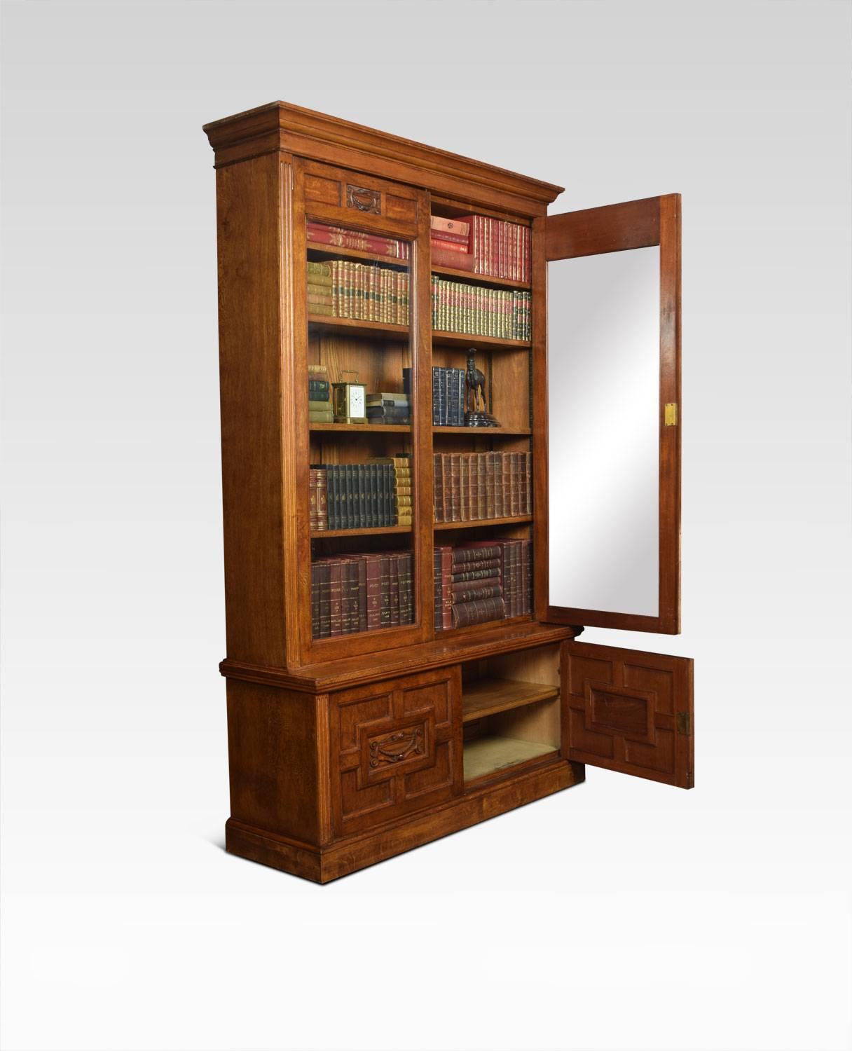 Great Britain (UK) Late 19th Century Oak Two-Door Bookcase