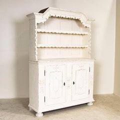 Late 19th Century Oak White Painted Cupboard Cabinet