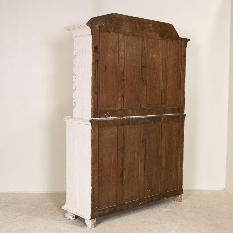 Late 19th Century Oak White Painted Cupboard Cabinet For Sale 1
