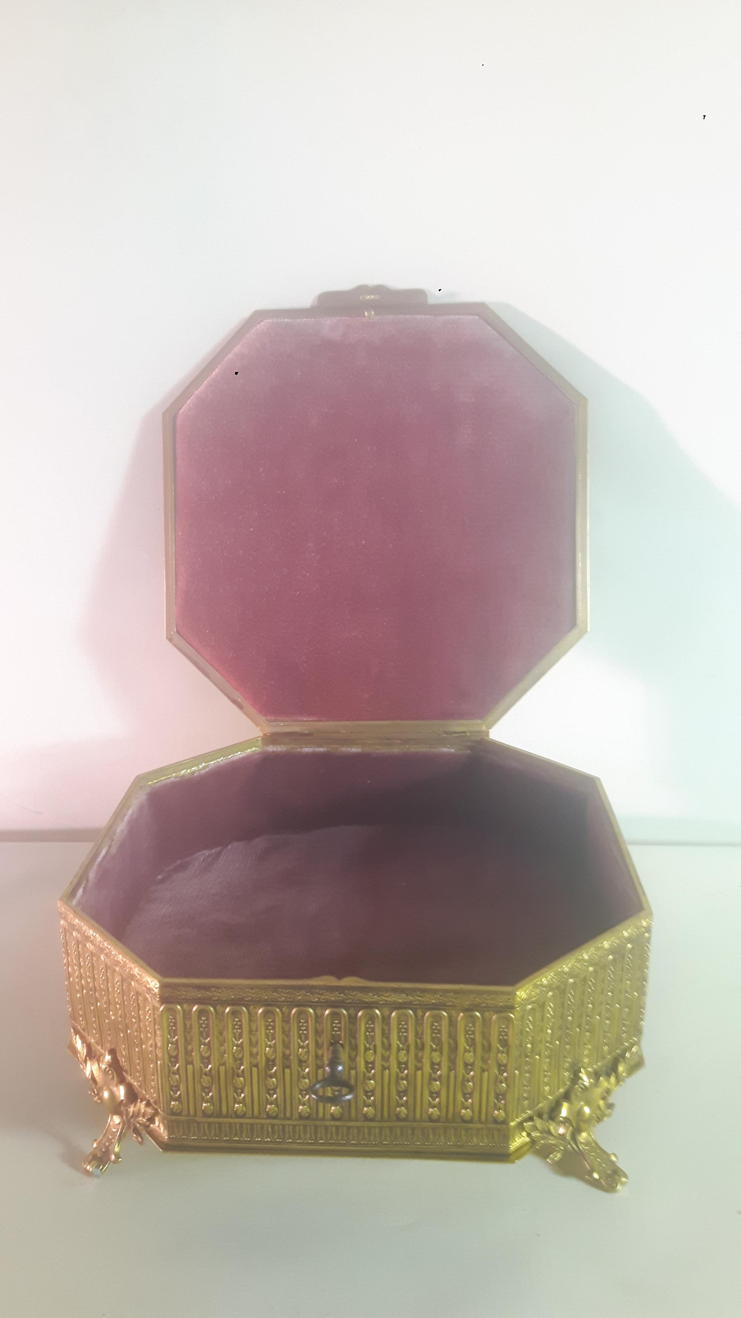 Cast Late 19th Century Octagonal Enamel Box For Sale