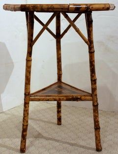 Late 19th Century Octagonal Top 2-Tier English Bamboo Table
