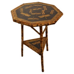 Late 19th Century Octagonal Top 2-Tier English Bamboo Table