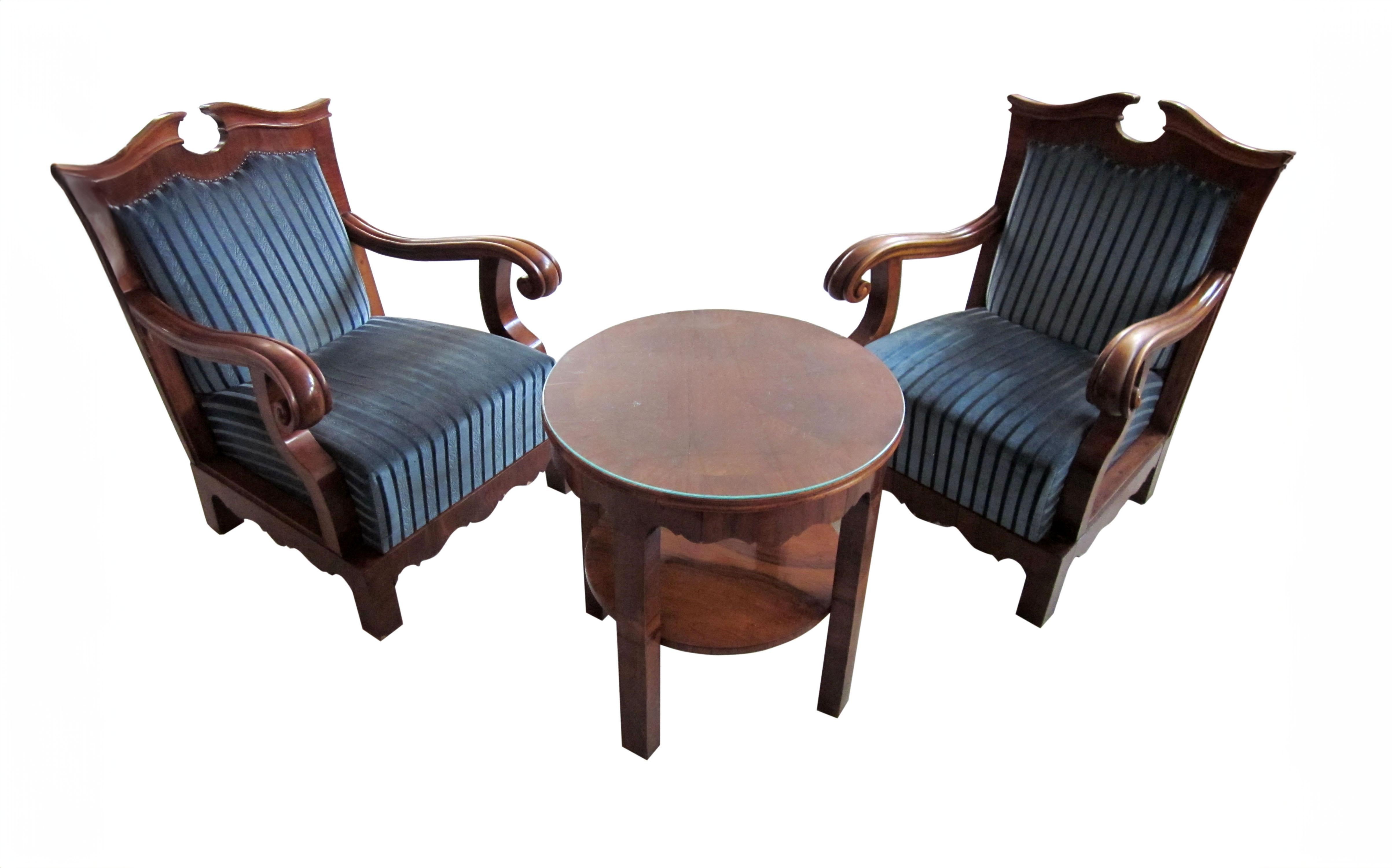Ensemble de meubles de bureau de la fin du 19e siècle - 1 bureau, 1 table, 3 fauteuils en vente 1