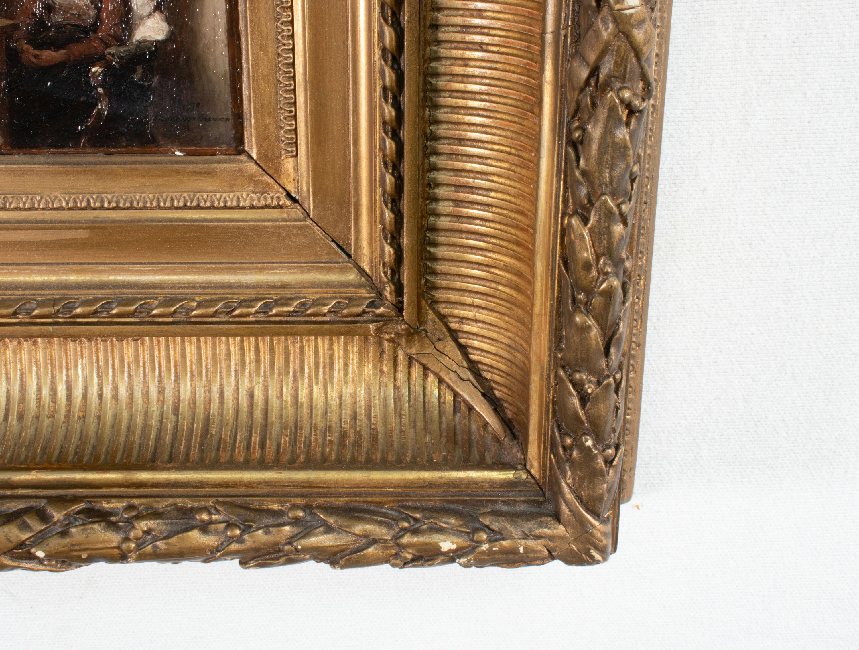 Late 19th Century Oil on Board by Johann Georg Meyer Van Bremen For Sale 4