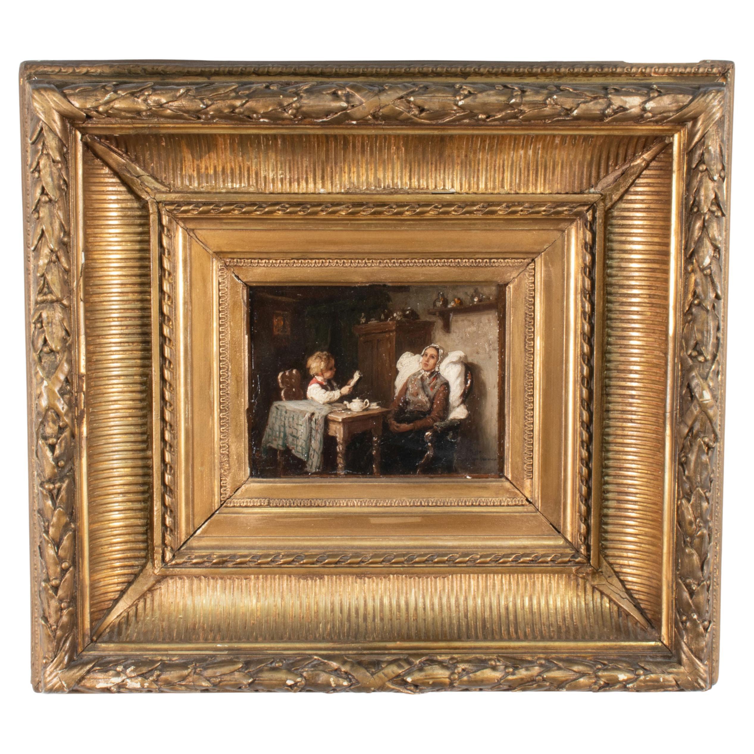 Óleo sobre tabla de finales del siglo XIX de Johann Georg Meyer Van Bremen