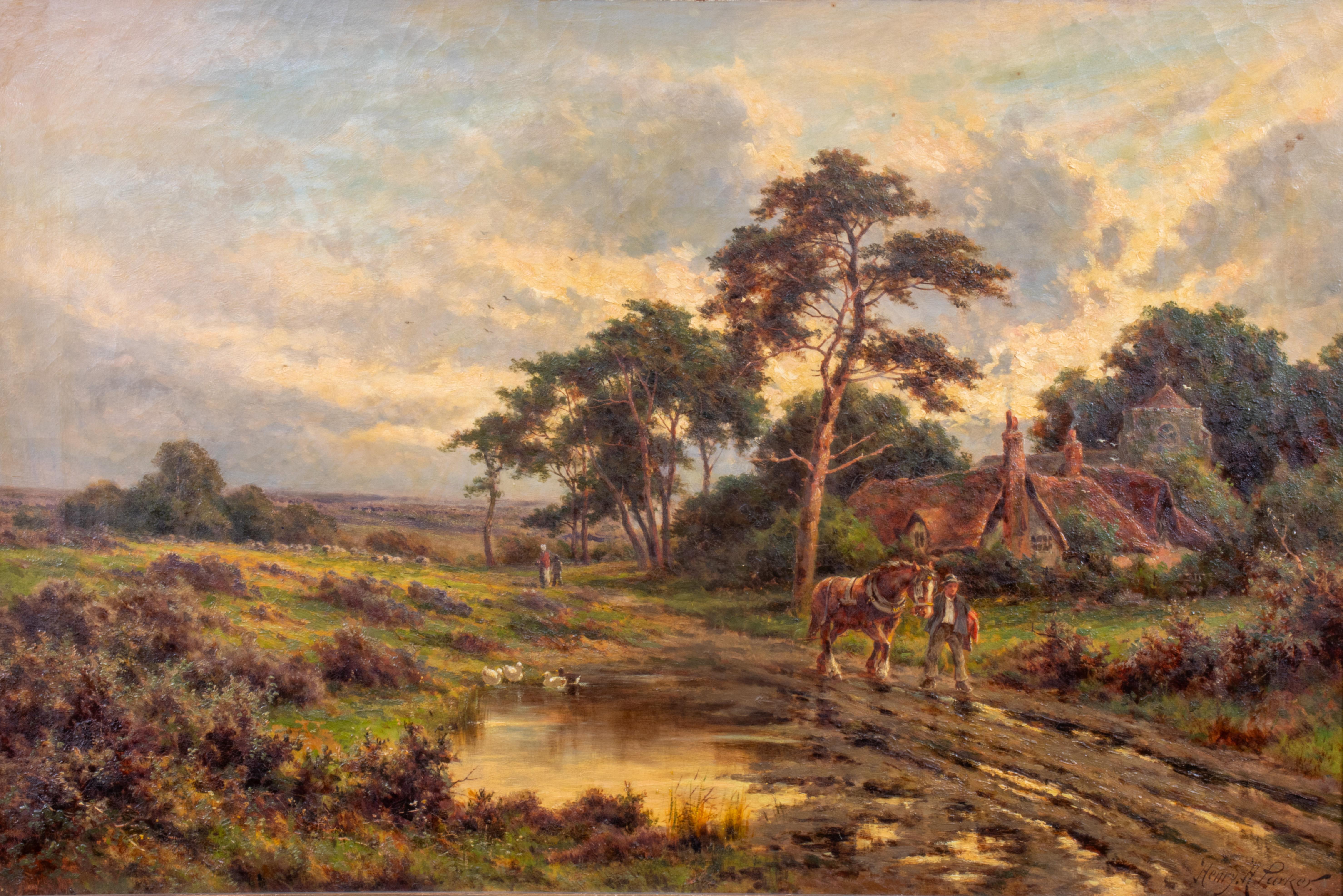 Victorian Late 19th Century Oil on Canvas by Henry H. Parker 