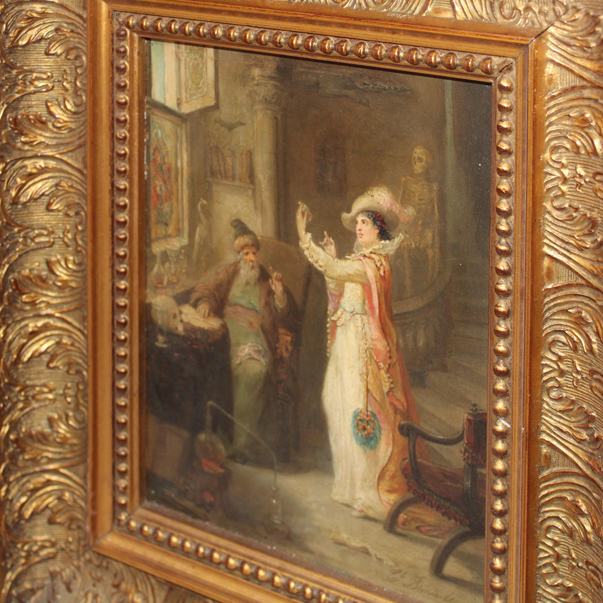 Oiled Late 19th Century Oil on Canvas Diptych Painted by Émile Bemindt For Sale