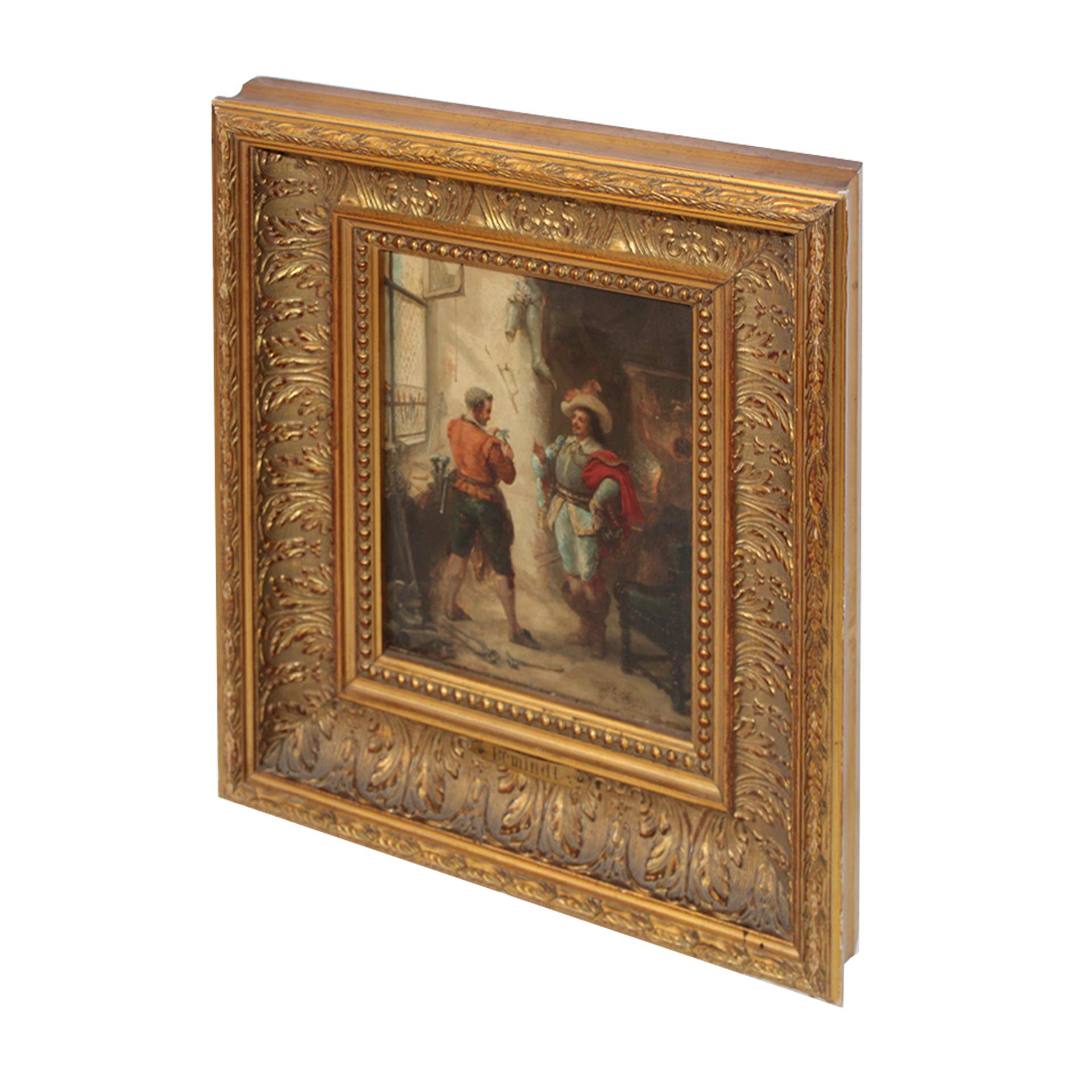 Late 19th Century Oil on Canvas Diptych Painted by Émile Bemindt For Sale 3