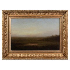 Late 19th Century Oil on Canvas French Landscape Painting in Gold Gilt Frame Antique Late 19th Century Oil on Canvas French Landscape Painting in Gold Gilt Frame