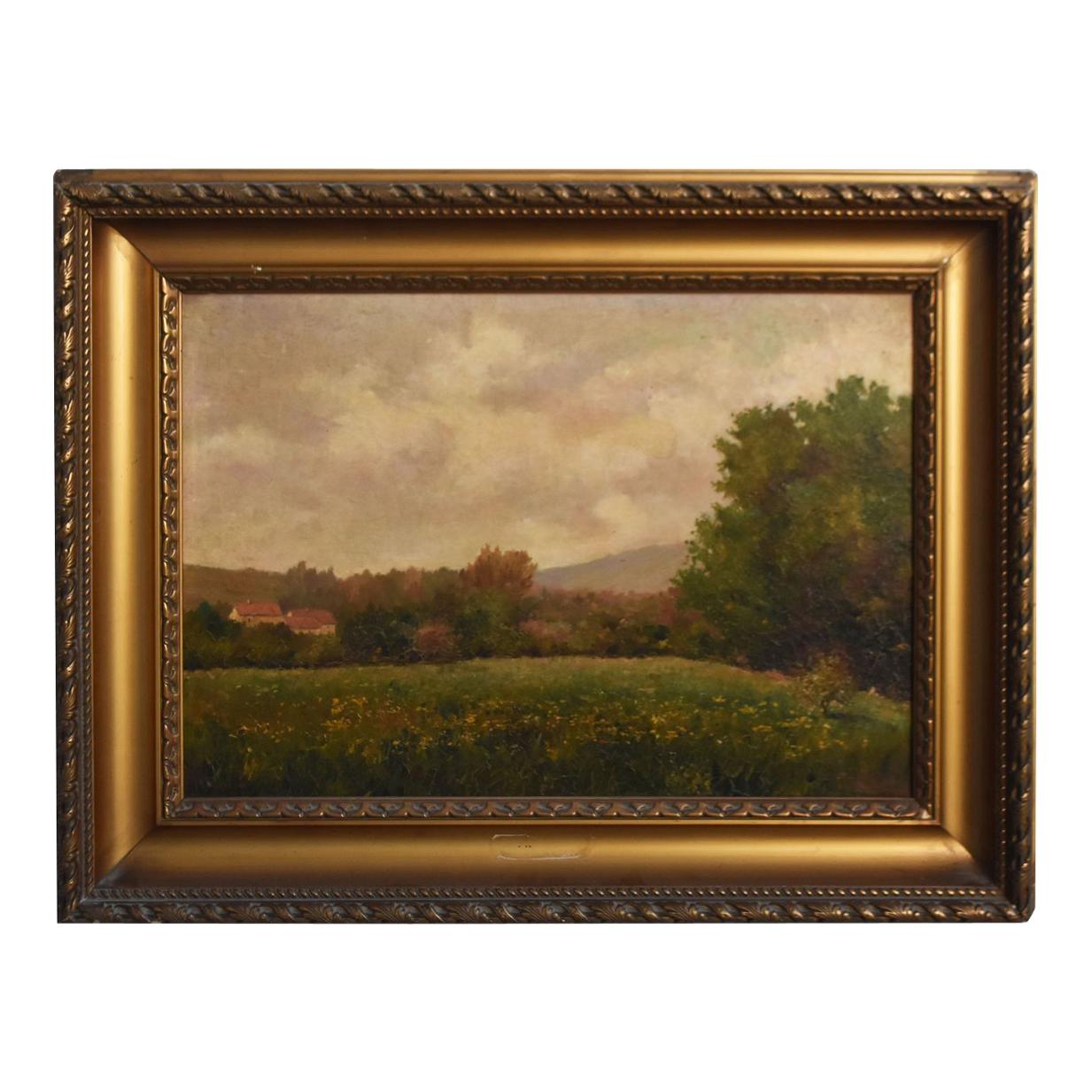 Óleo sobre lienzo de finales del siglo XIX Paisaje de Paul Huet