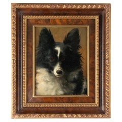 Pittura ad olio della fine del XIX secolo - Ritratto di cane - Cane Spitz - VIB Gerard
