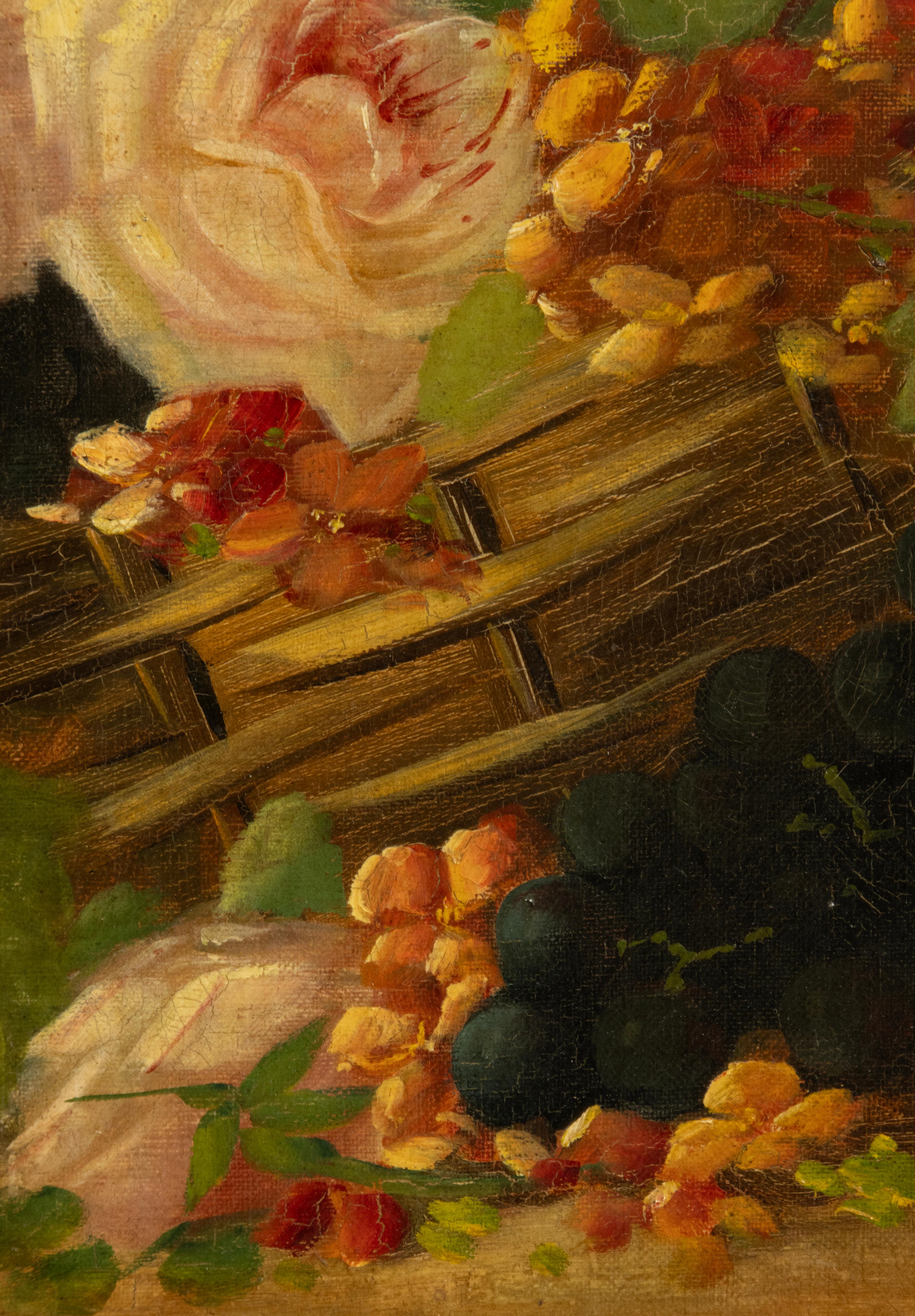 Pittura ad olio della fine del XIX secolo - Natura morta di fiori - di Céline Genyn in vendita 4