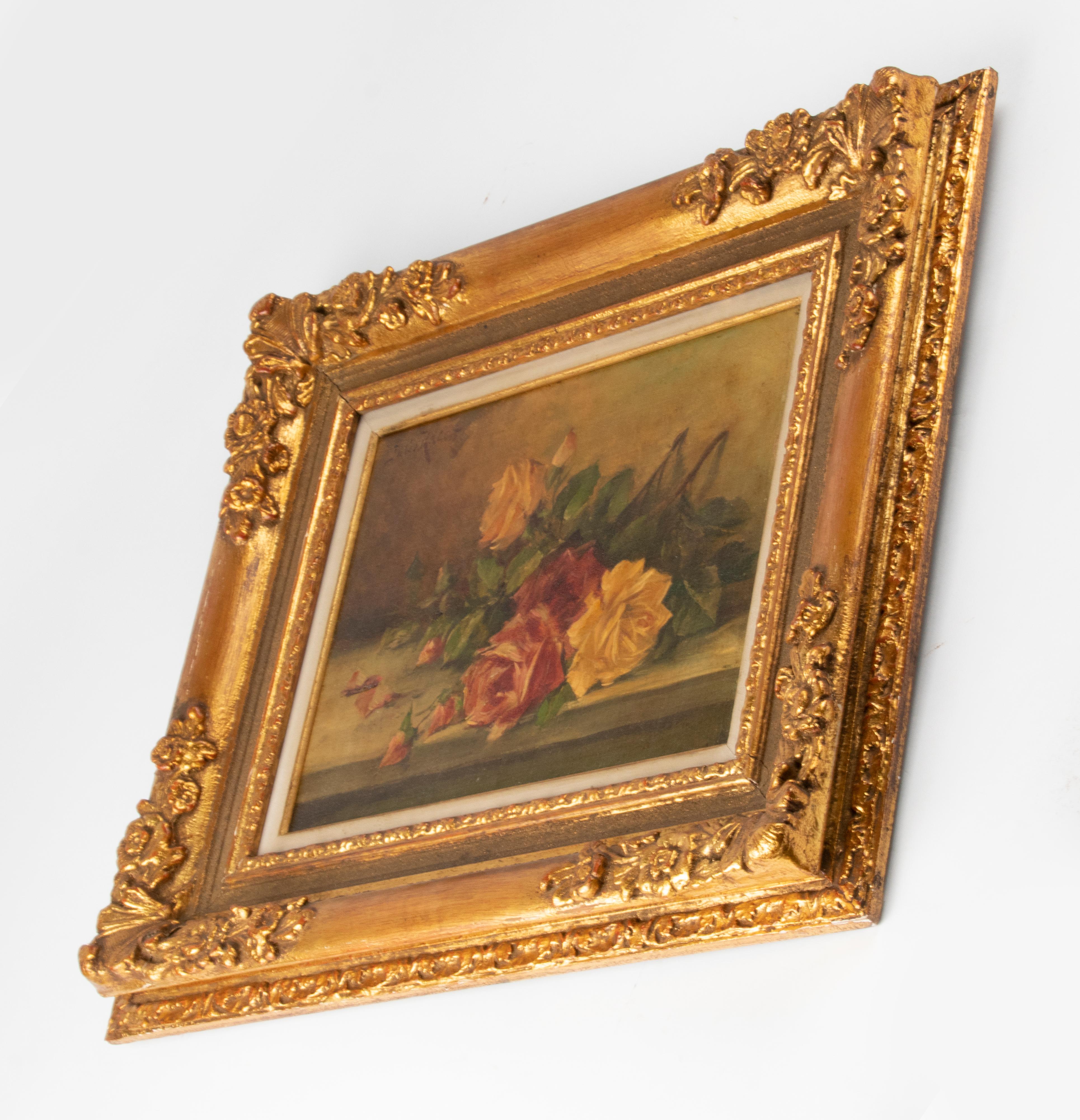 Canvas Late 19th Century Oil Painting Flower Still Life, Jules Ragot