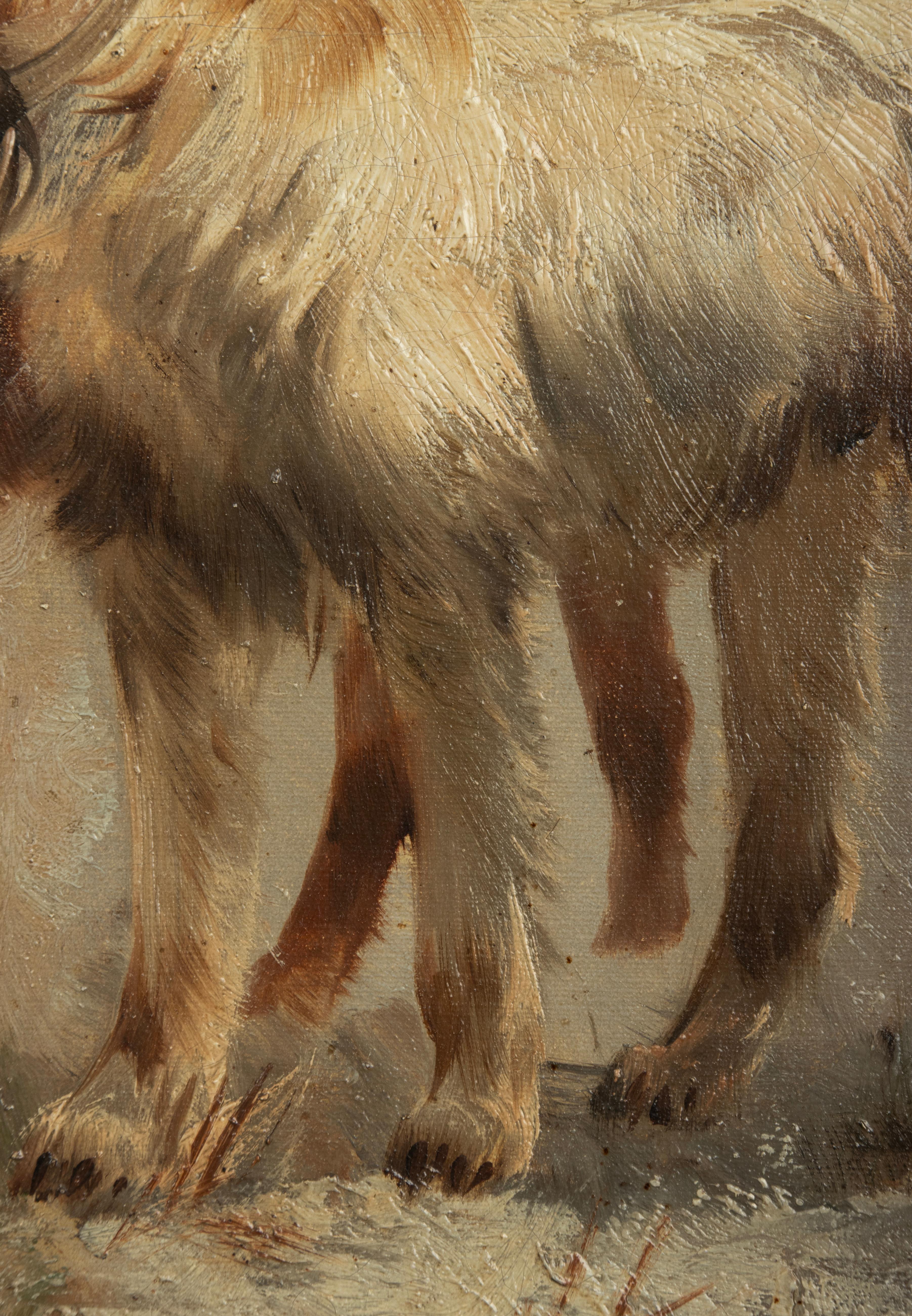 Late 19th Century Oil painting Hunting dogs by Henry Schouten 4