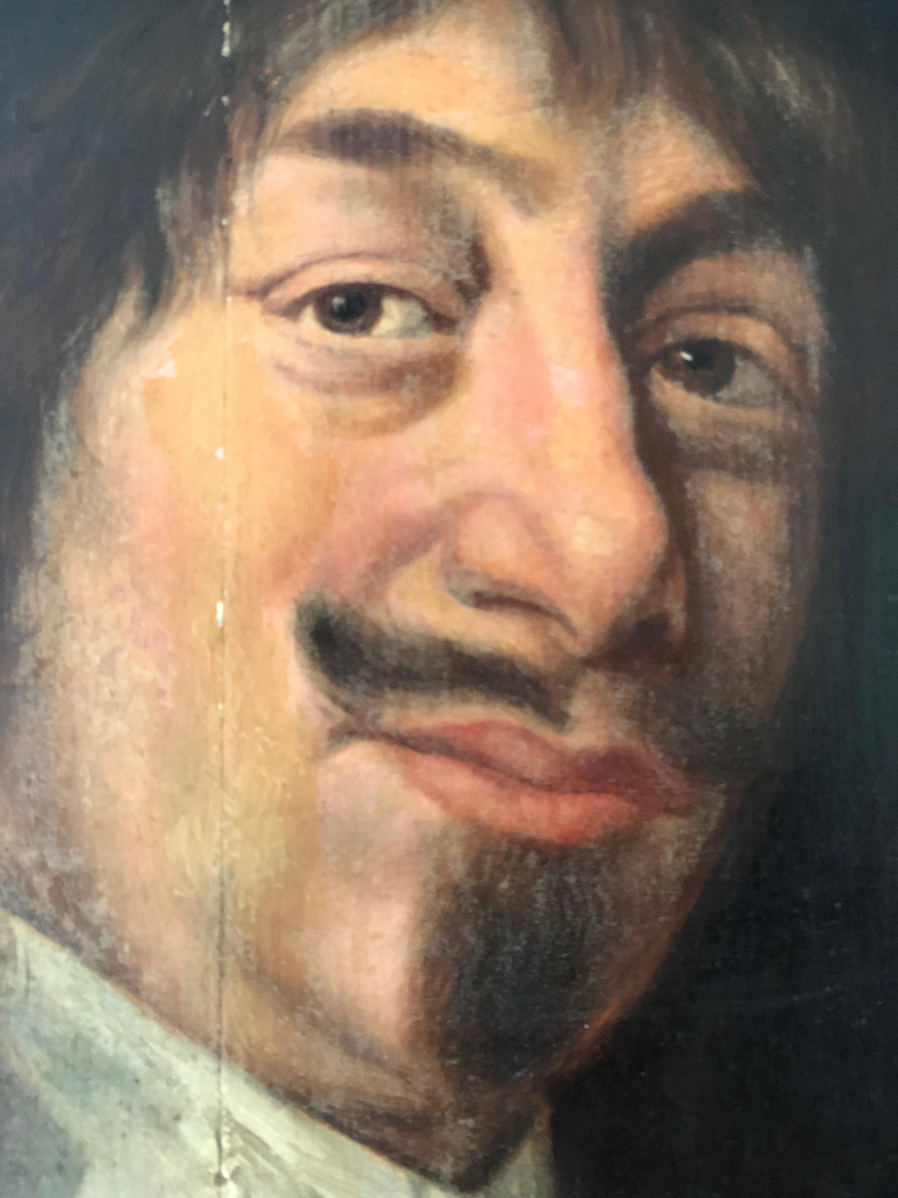 Late 19th Century Oil Painting of a Noble Man from the Dutch Golden Age Era For Sale 1