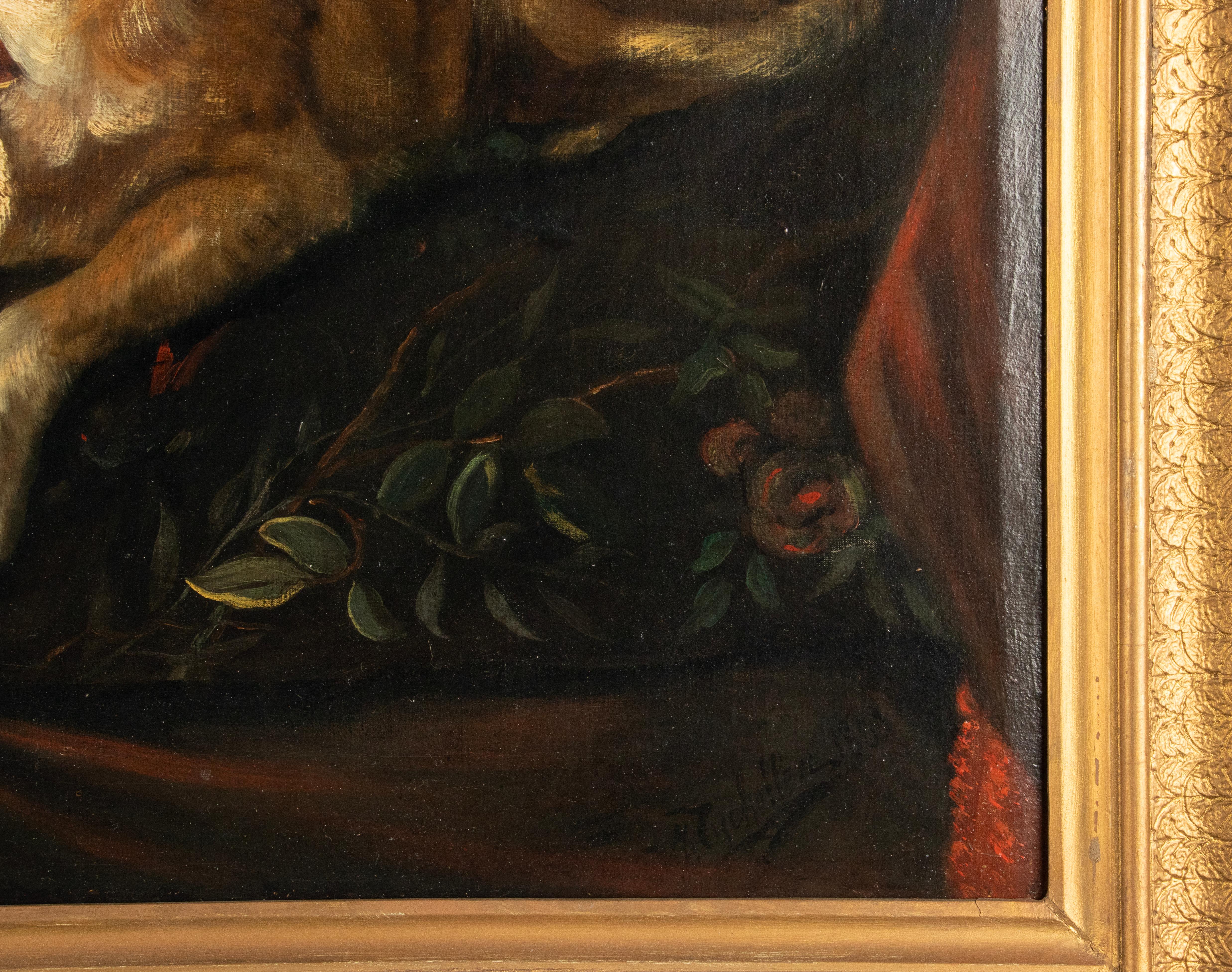 Fin du 19e siècle Peinture à l'huile Portrait chien -  A. Tschoffen en vente 12