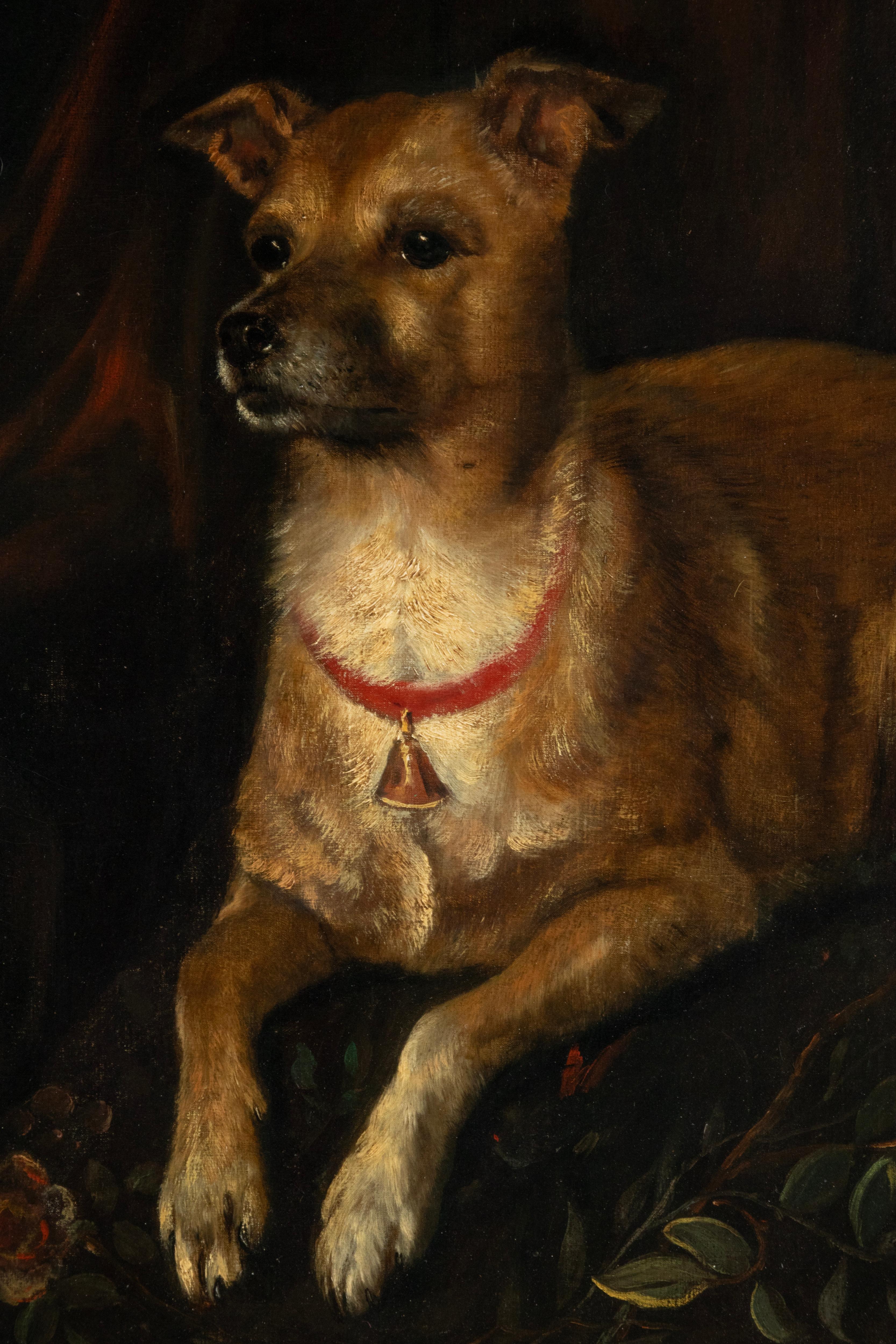 Late 19th Century Oil painting Portrait dog -  A. Tschoffen For Sale 2