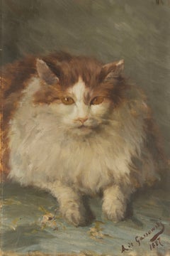 Late 19th Century Oil Painting - Portrait of a Cat - by Alexander Gassowski