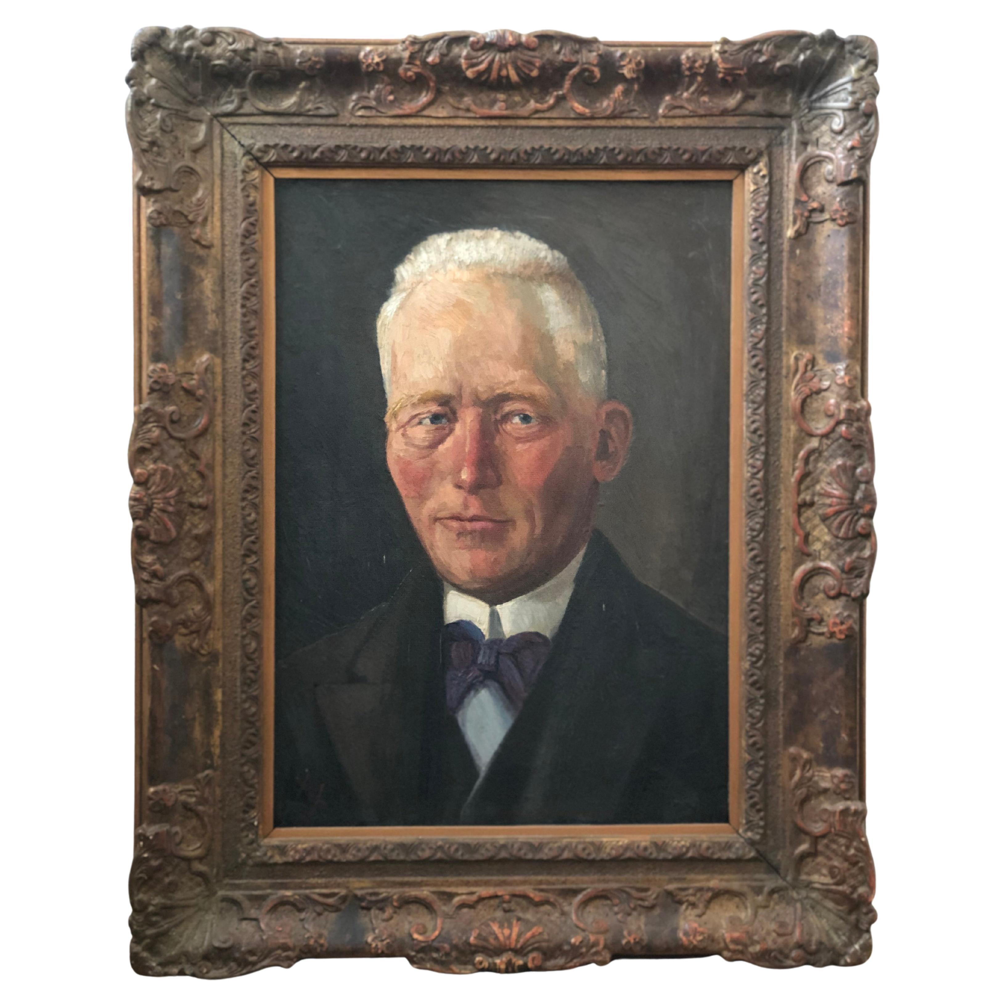 Peinture à l'huile de la fin du 19e siècle Portrait d'un gentleman