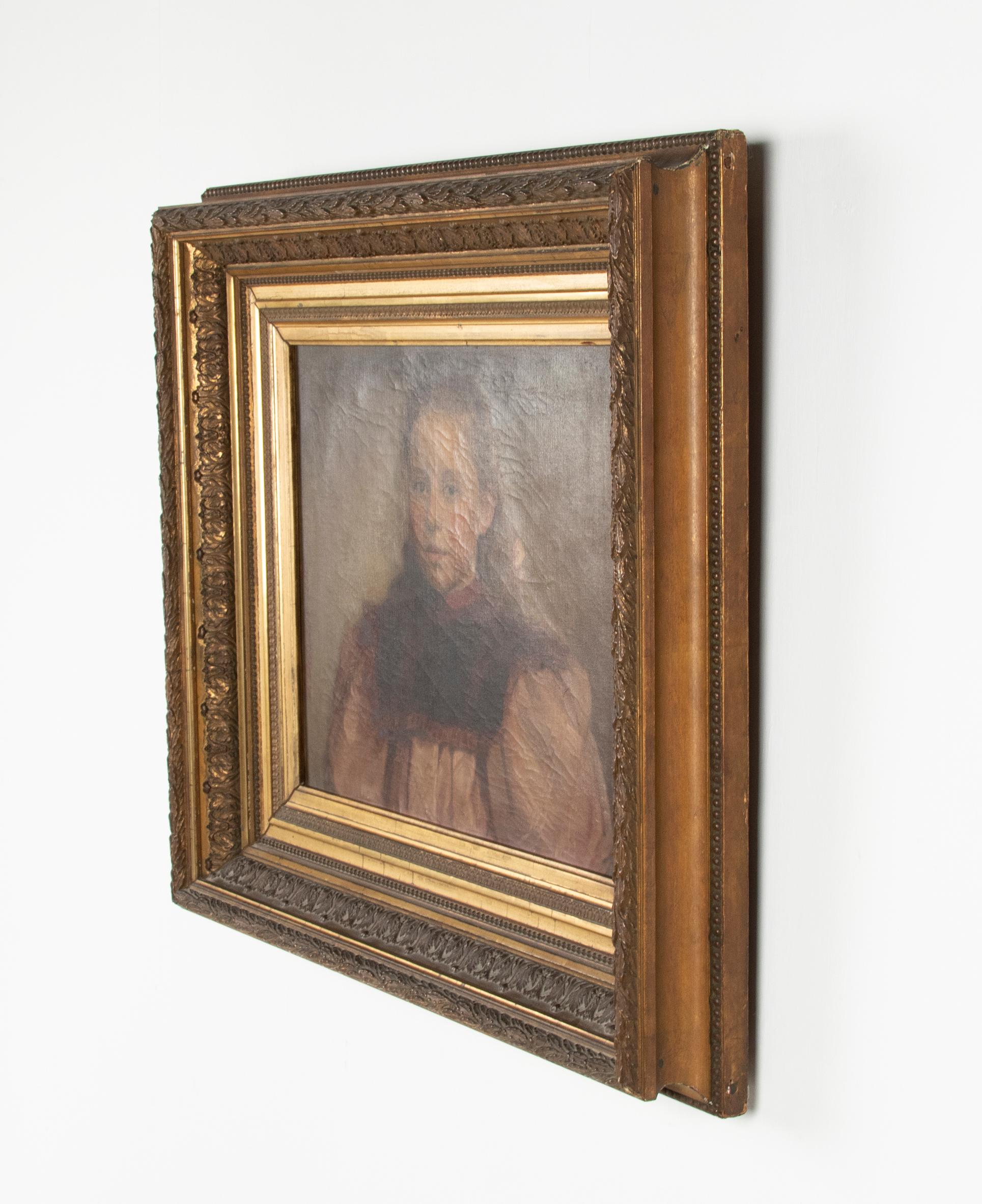 Peinture à l'huile de la fin du 19e siècle Portrait d'une jeune fille par Jérémie Delsaux en vente 5